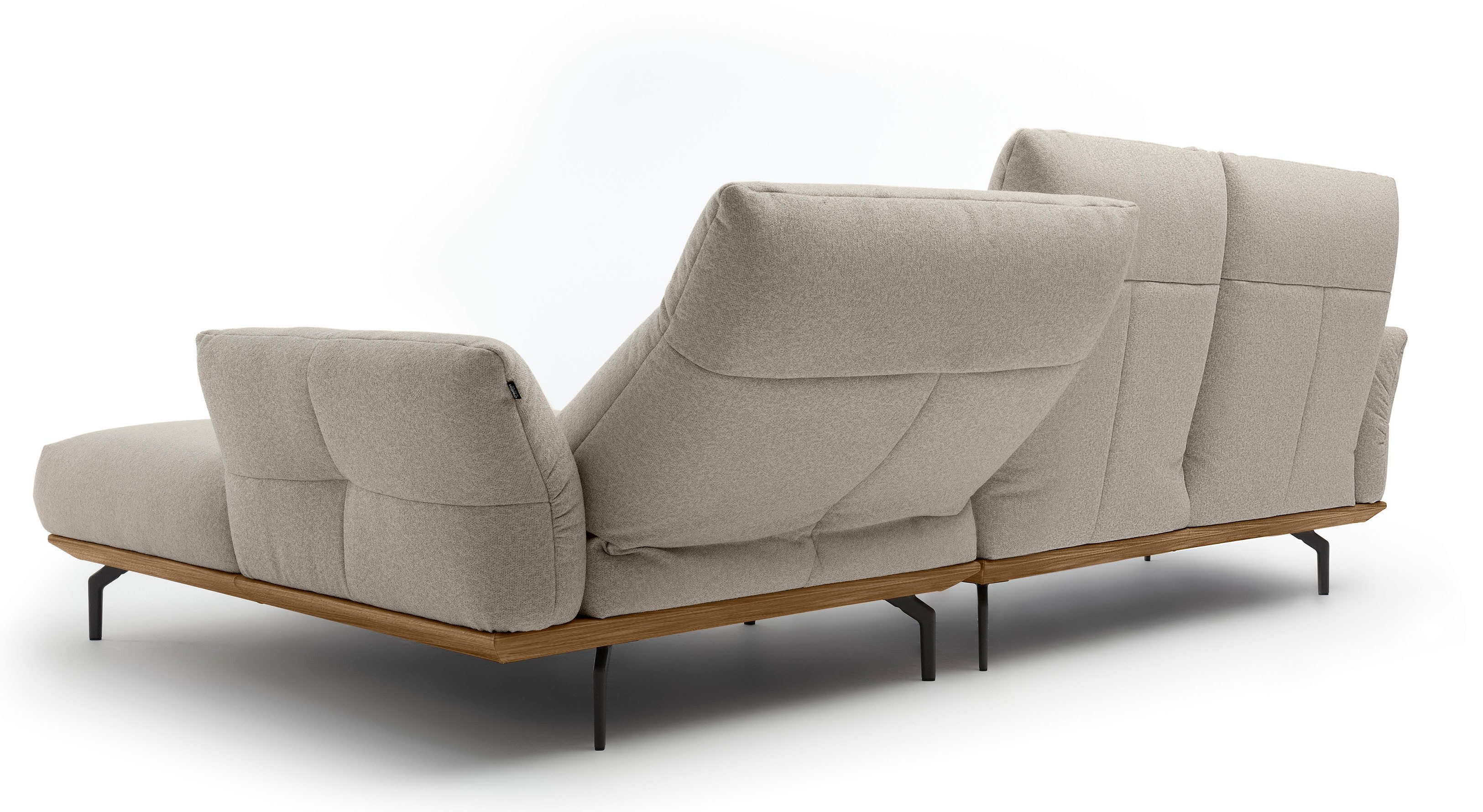 Creation BY ROLF BENZ Hoekbank Hs.460 Sokkel in walnotenhout, onderstel in umbra grijs, breedte 298 cm