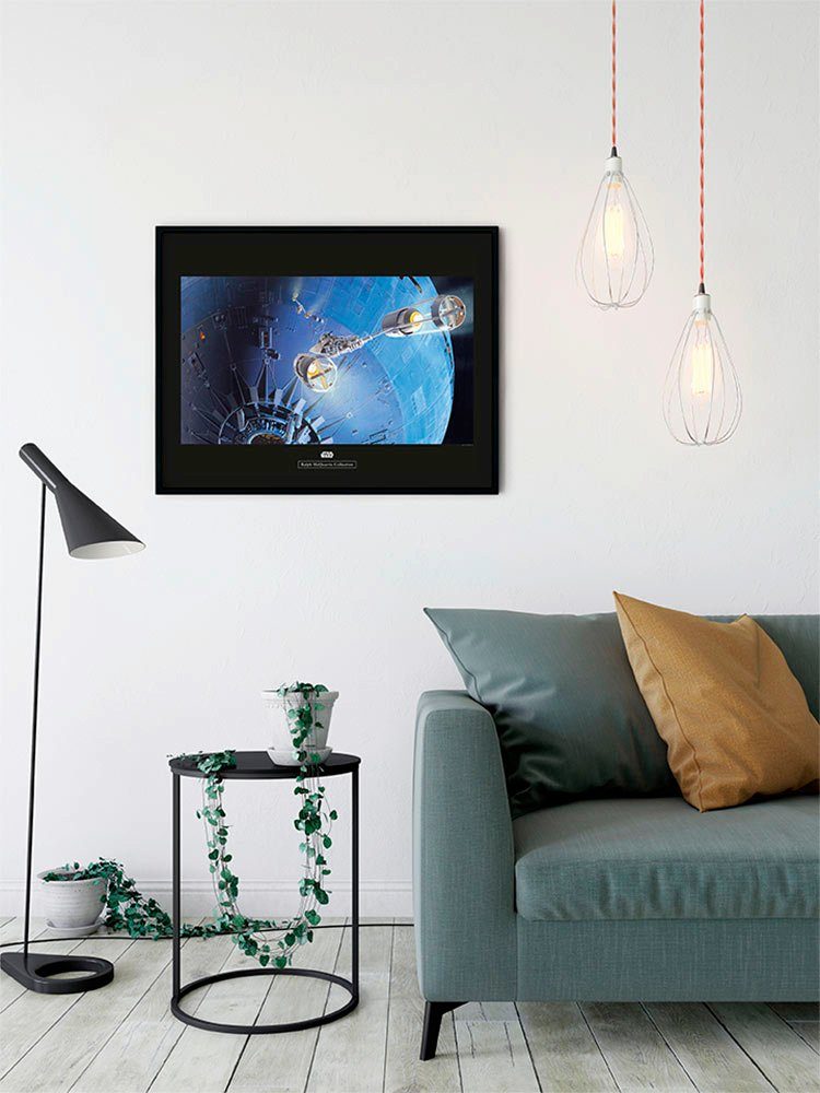 Komar Wanddecoratie Star Wars Classic RMQ Death star Attack Wanddecoratie voor de kinderkamer - zonder lijst (1 stuk)