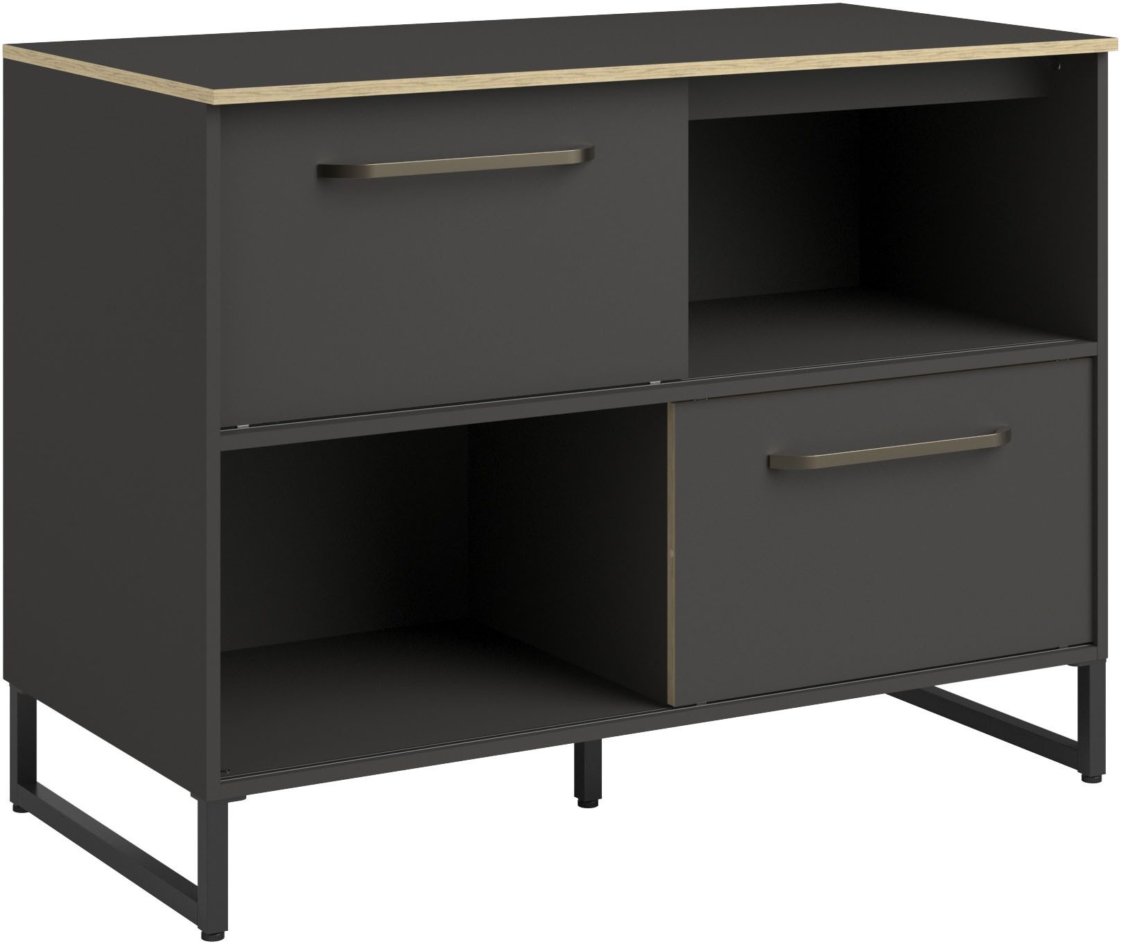 Parisot Kastenset Wave 1, Keuken kast, buffetset, keuken Deuren met softclose functie, werkblad van eiken - gefineerd (set, 9 stuks)