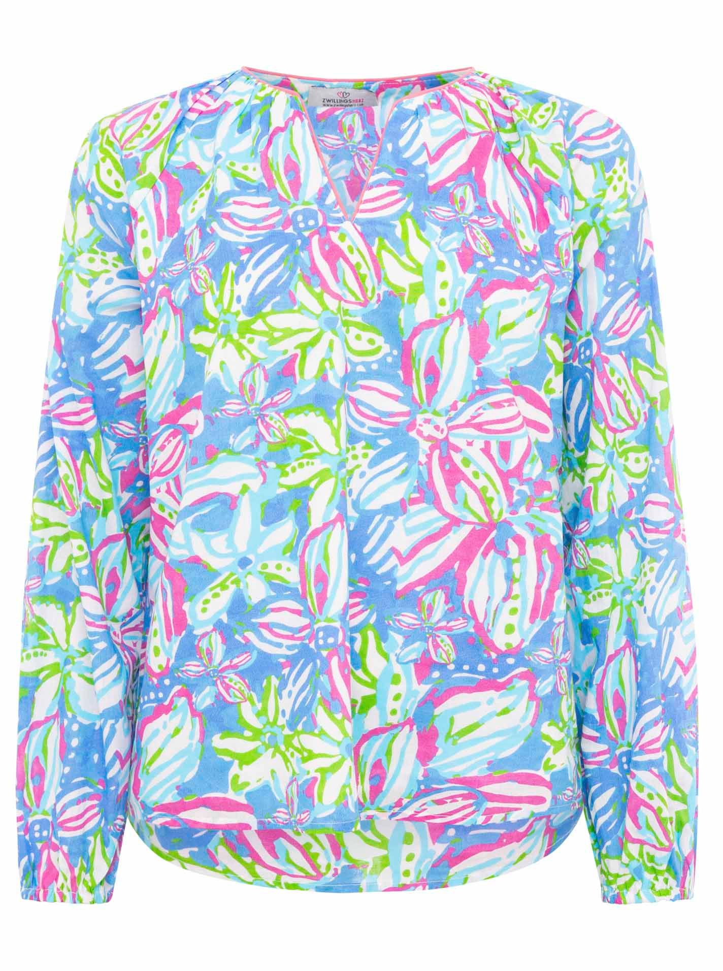 Zwillingsherz Blouse zonder sluiting Bloemendroom dames blouses maat LXL (L/XL) multicolor