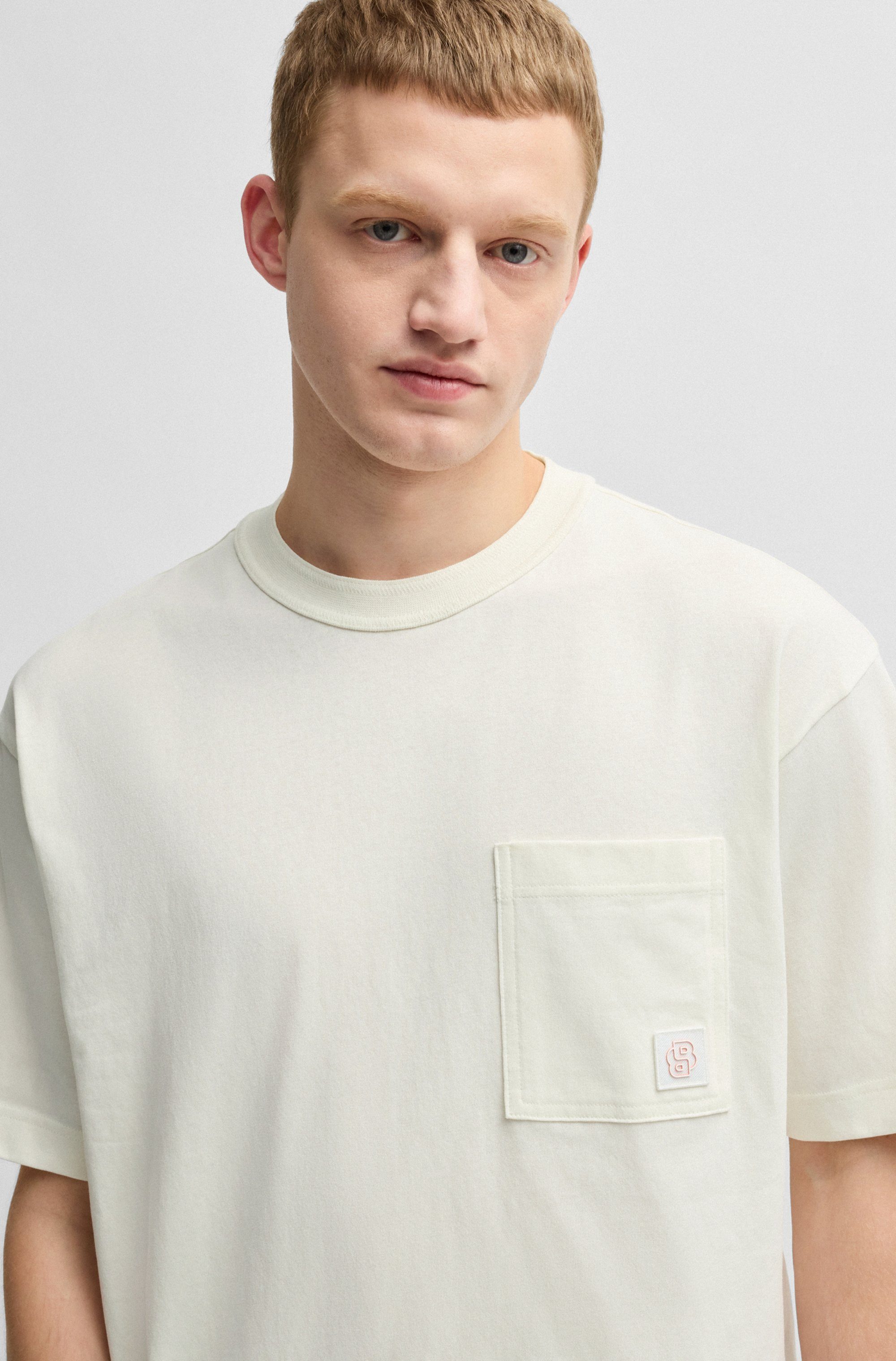 Boss Orange T-shirt Te cotton met logobadge