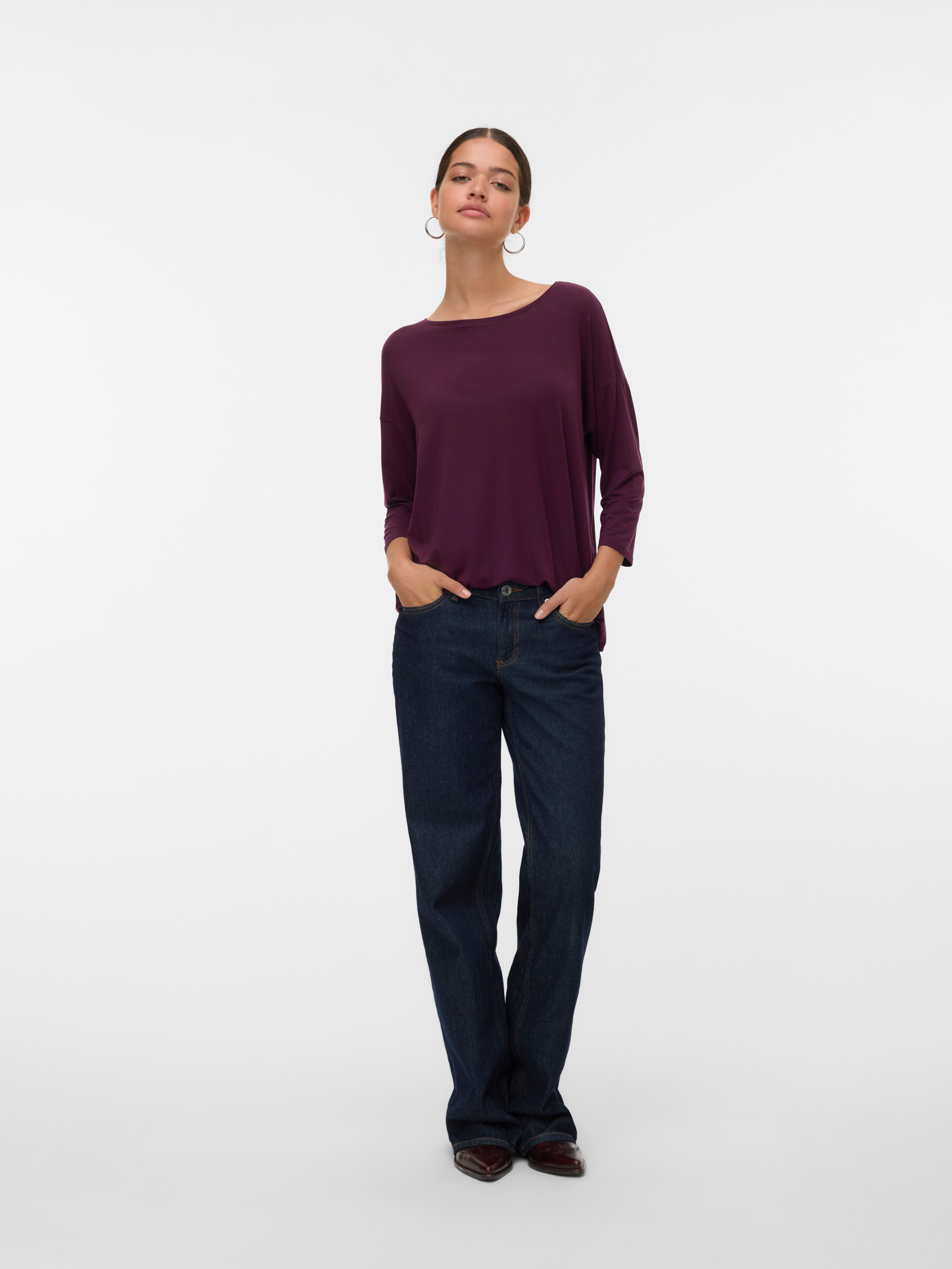 Vero Moda Shirt met 3/4 mouwen VMAVA 3/4 TOP JRS GA NOOS