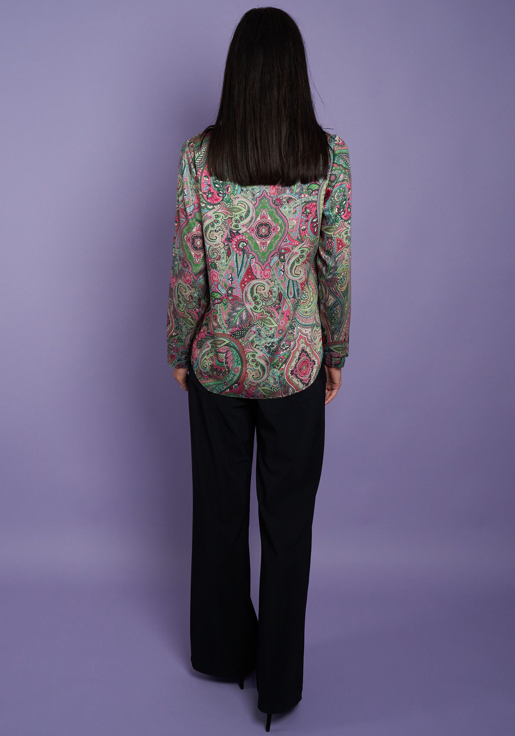 Seidel Moden Blouse met lange mouwen met all-over print, made in germany