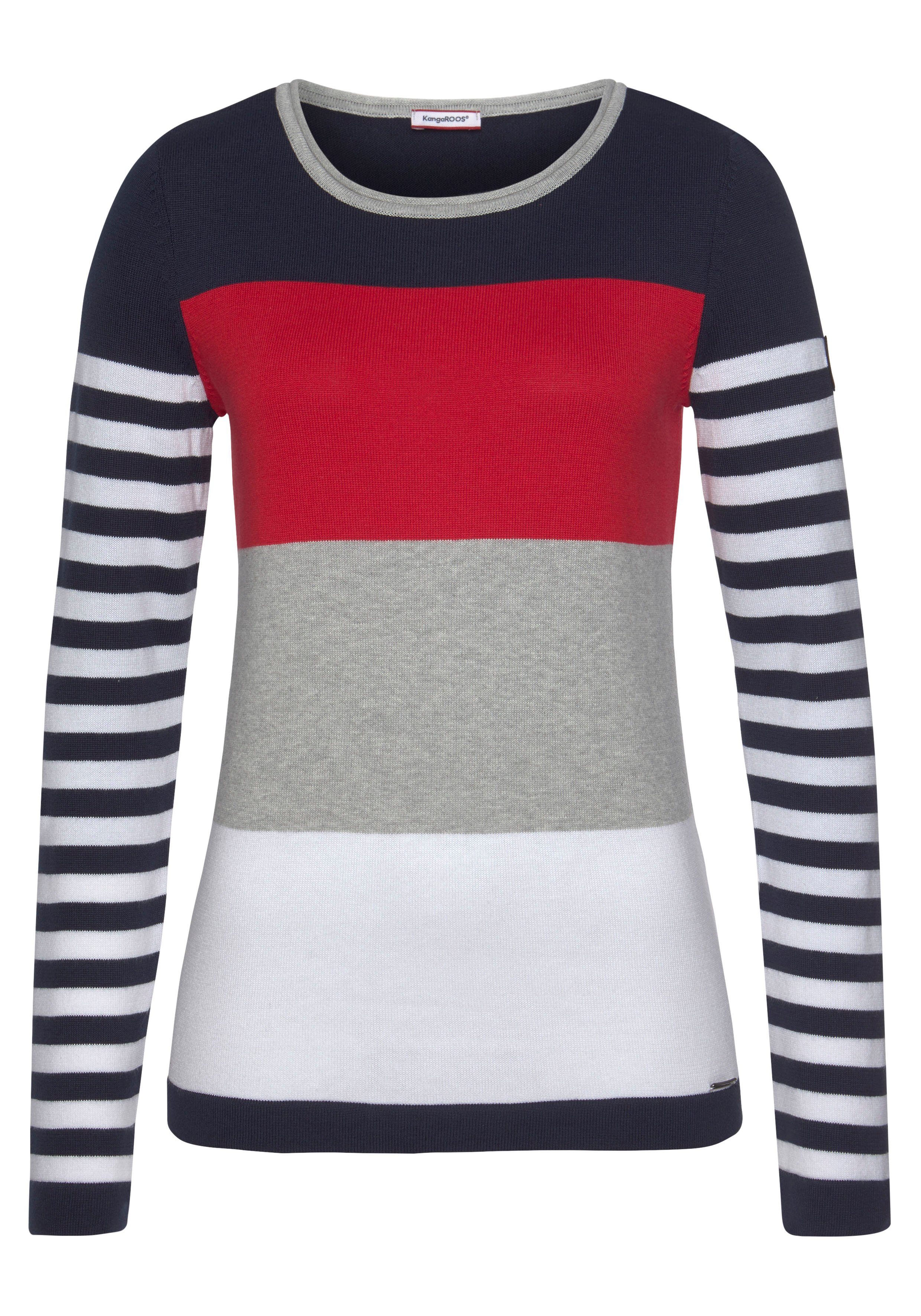 KangaROOS Trui met ronde hals in modieuze streep-look