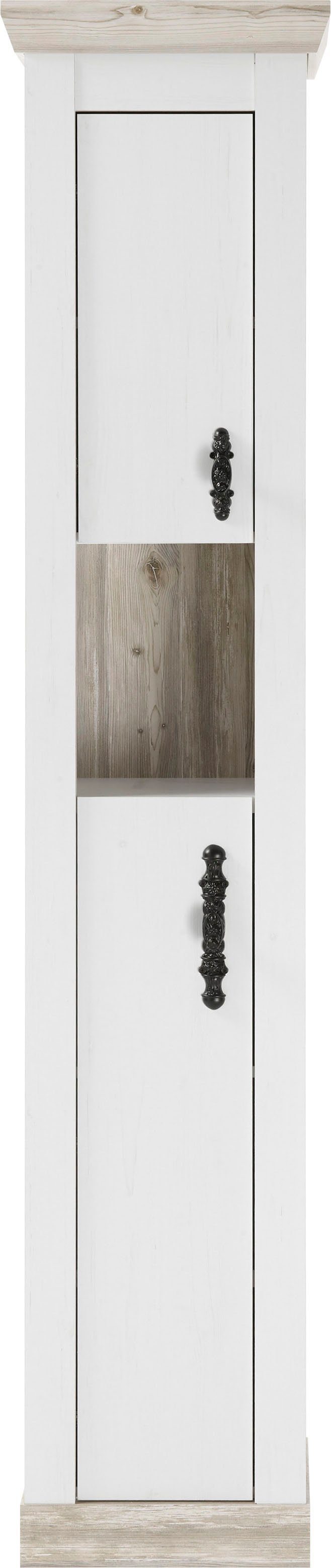Home affaire Hoge kast Florenz, badkamerkast in landhuisstijl, kast met metalen handgrepen