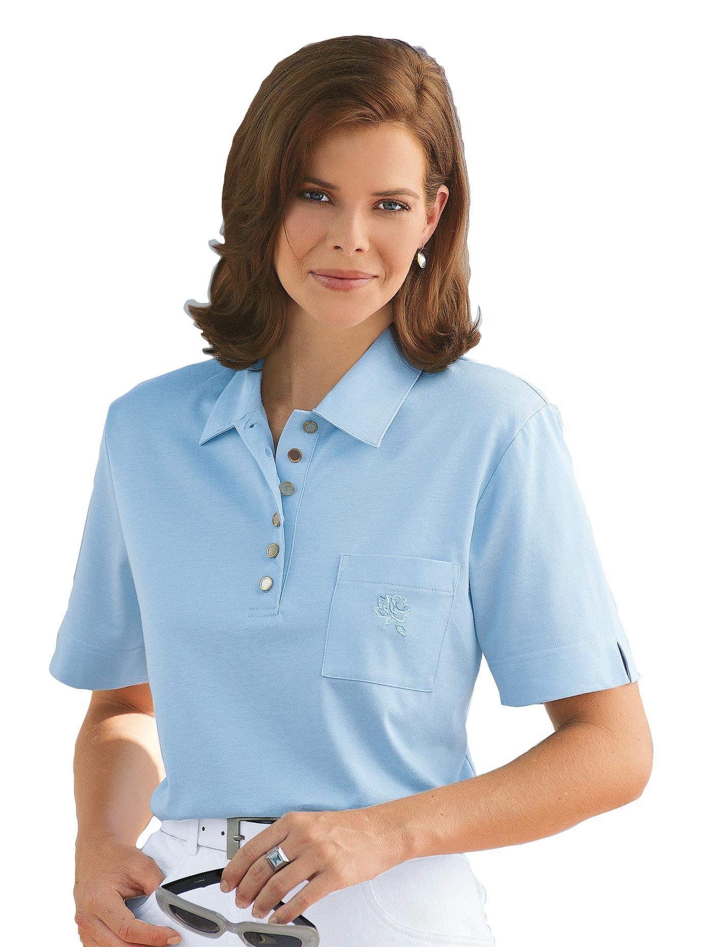Classic Poloshirt (1-delig) dames polo's maat 46 blauw