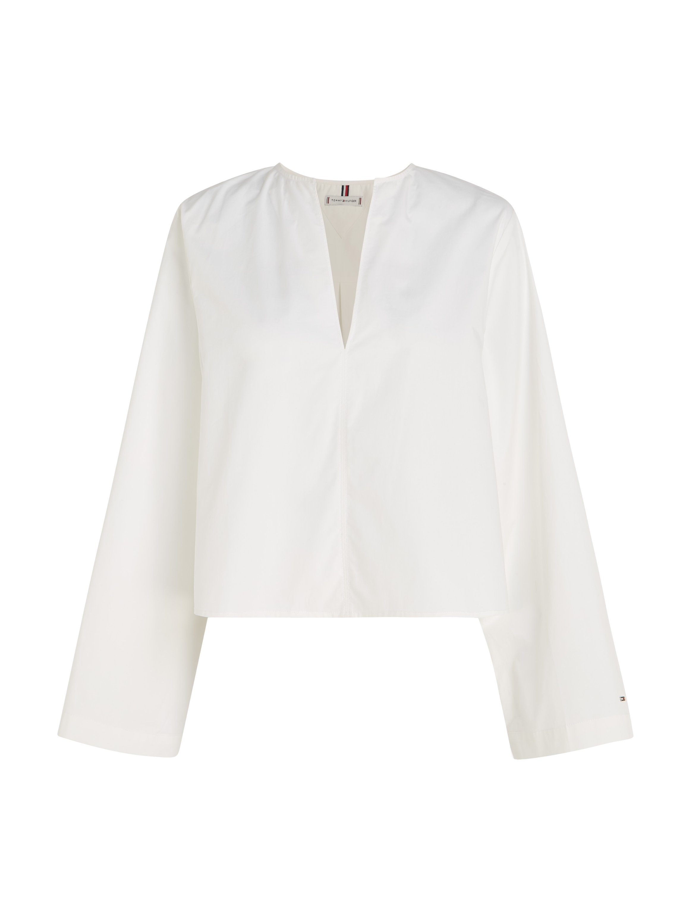 Tommy Hilfiger Blouse met lange mouwen met diepe serafino-halslijn