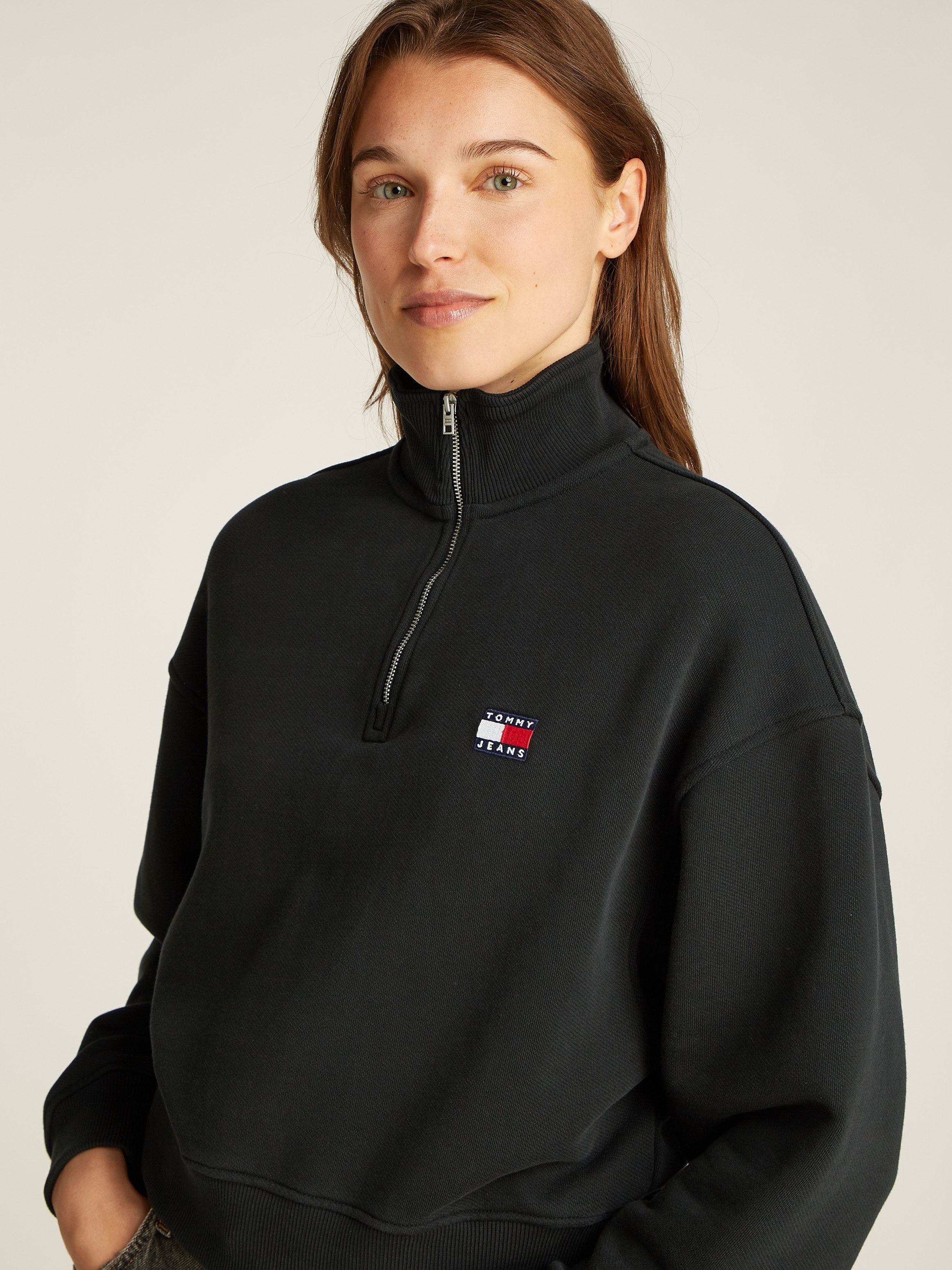 TOMMY JEANS Sweatshirt TJW BXY CRP BADGE 1/4ZIP