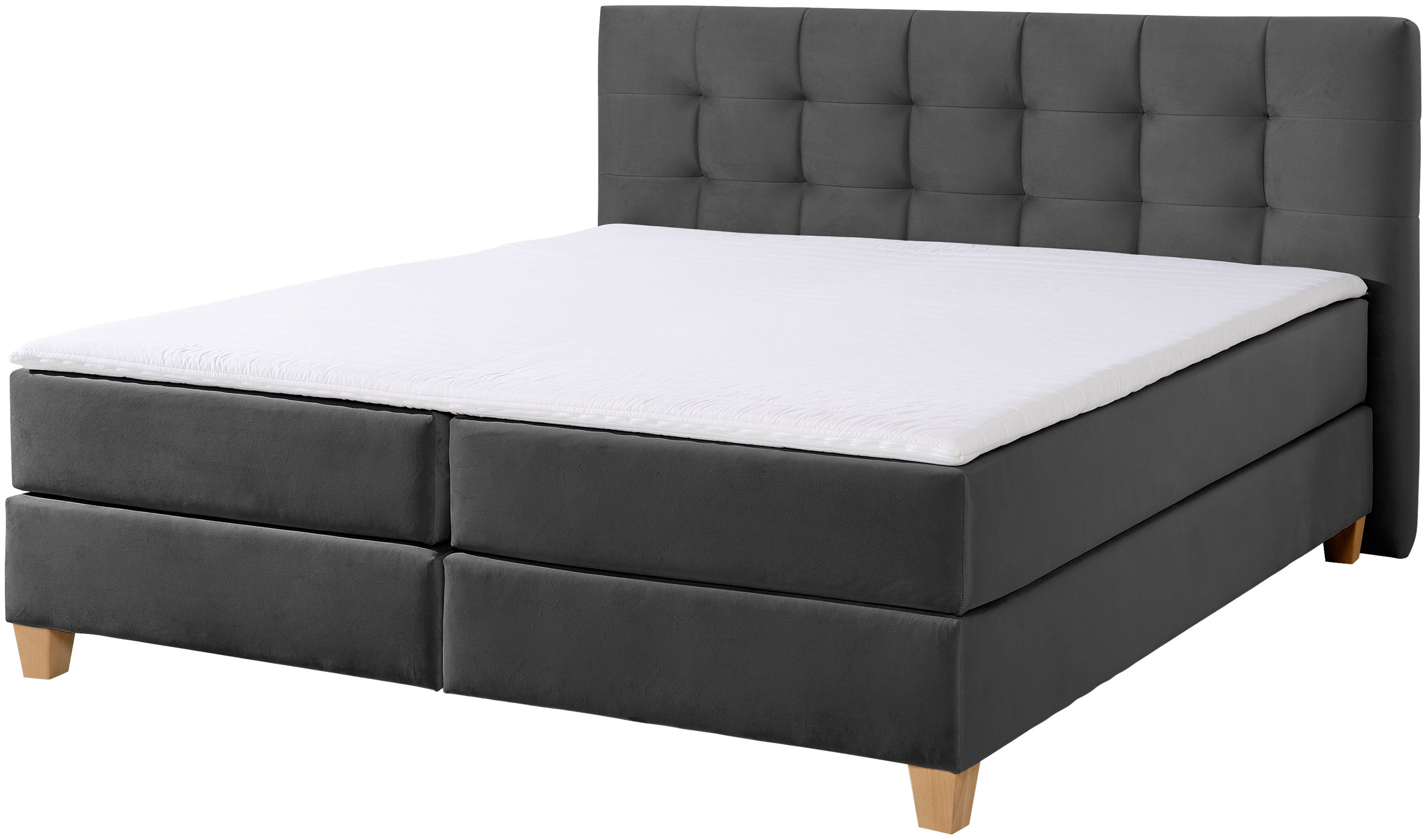 Home affaire Boxspring Moulay incl. topmatras, in extra lang 220 cm, 3 hardheden, ook in h4