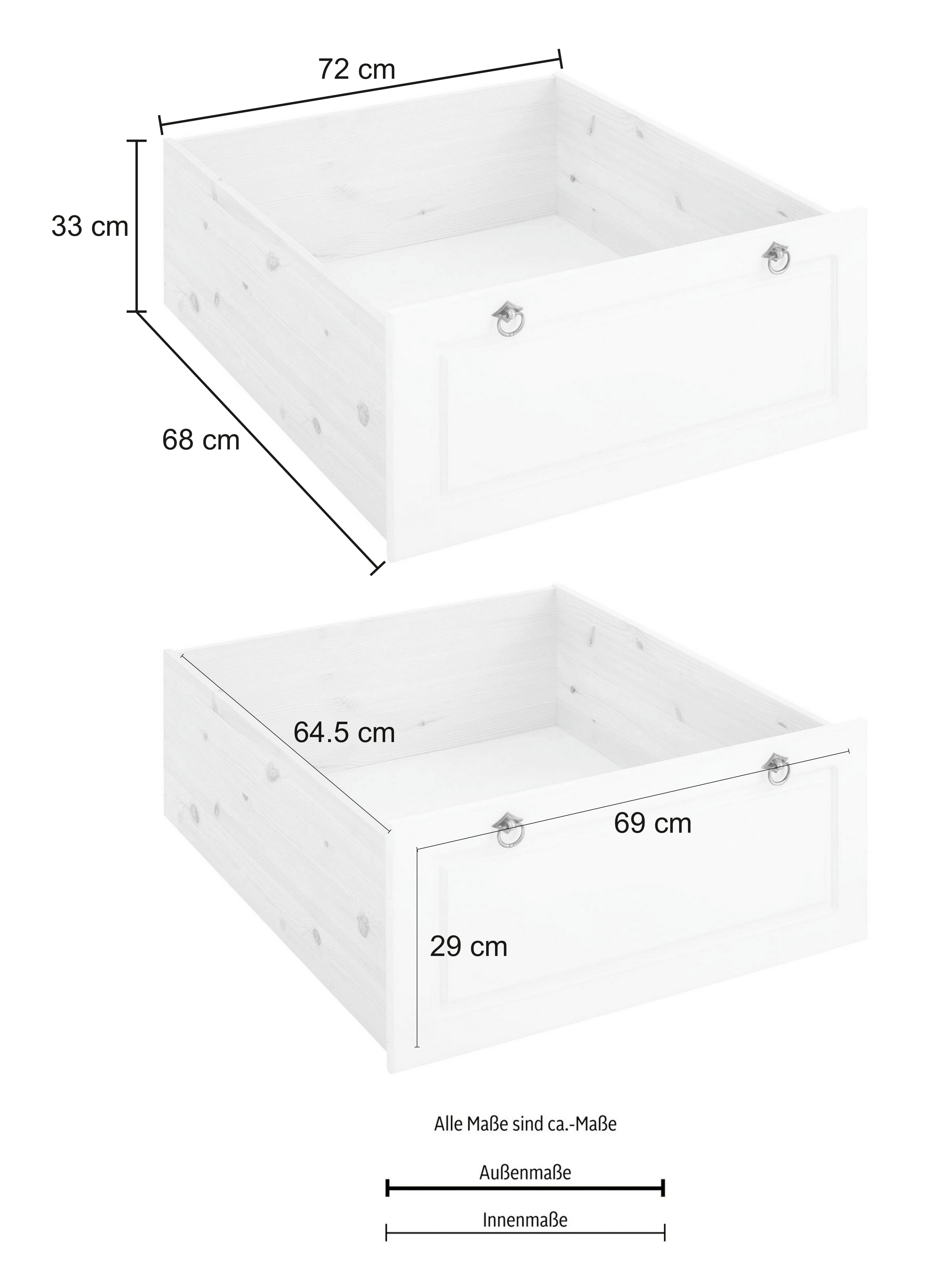 Home affaire Lade TESSIN Onderbedladen op wieltjes, geschikt voor het home affaire bed Tessin (set, 2 stuks)