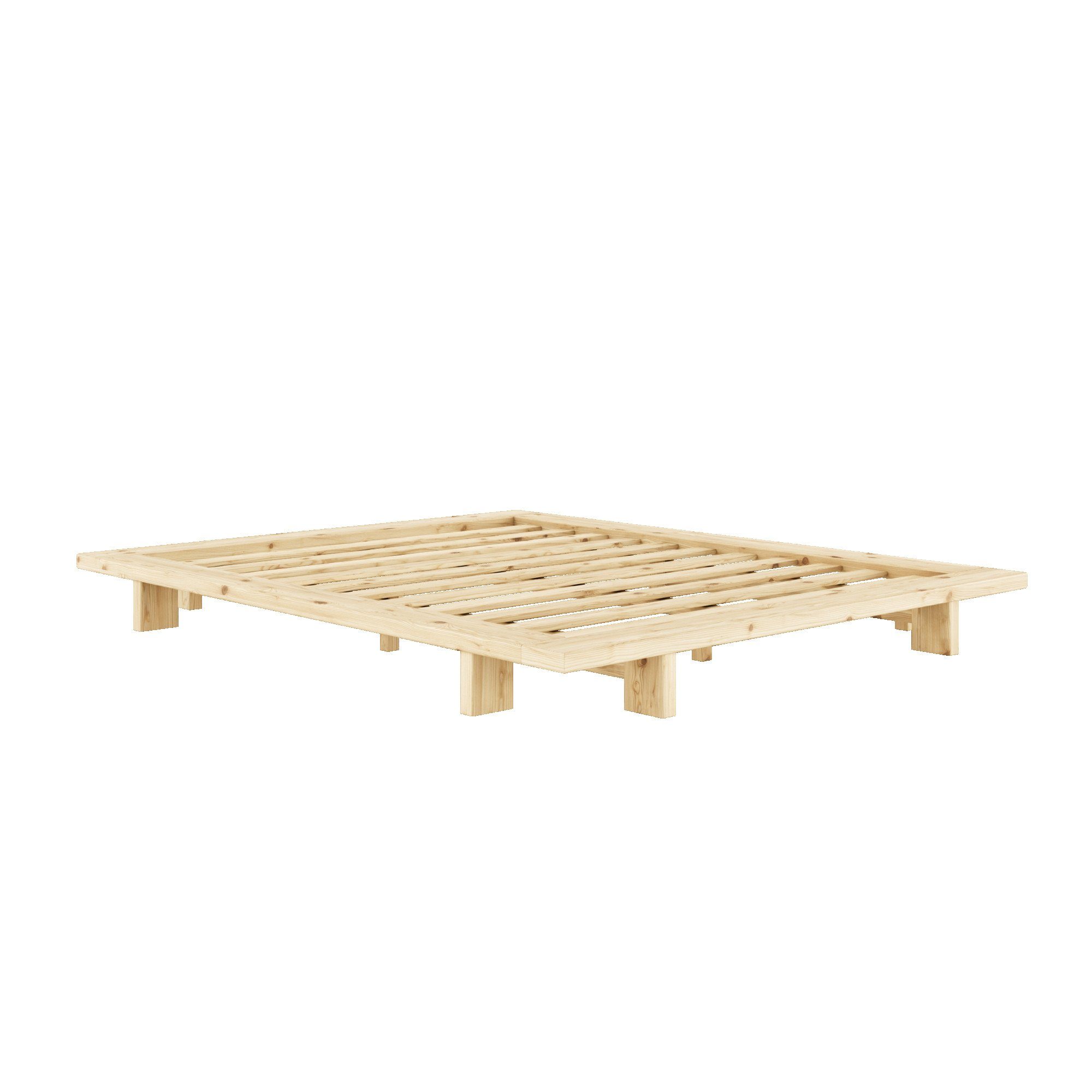 Karup Bedframe JAPAN BED grondbed, houten frame, futonbed, jeugdbed, houten bed Massief houten bed met lattenbodem, massief grenen, bed zonder