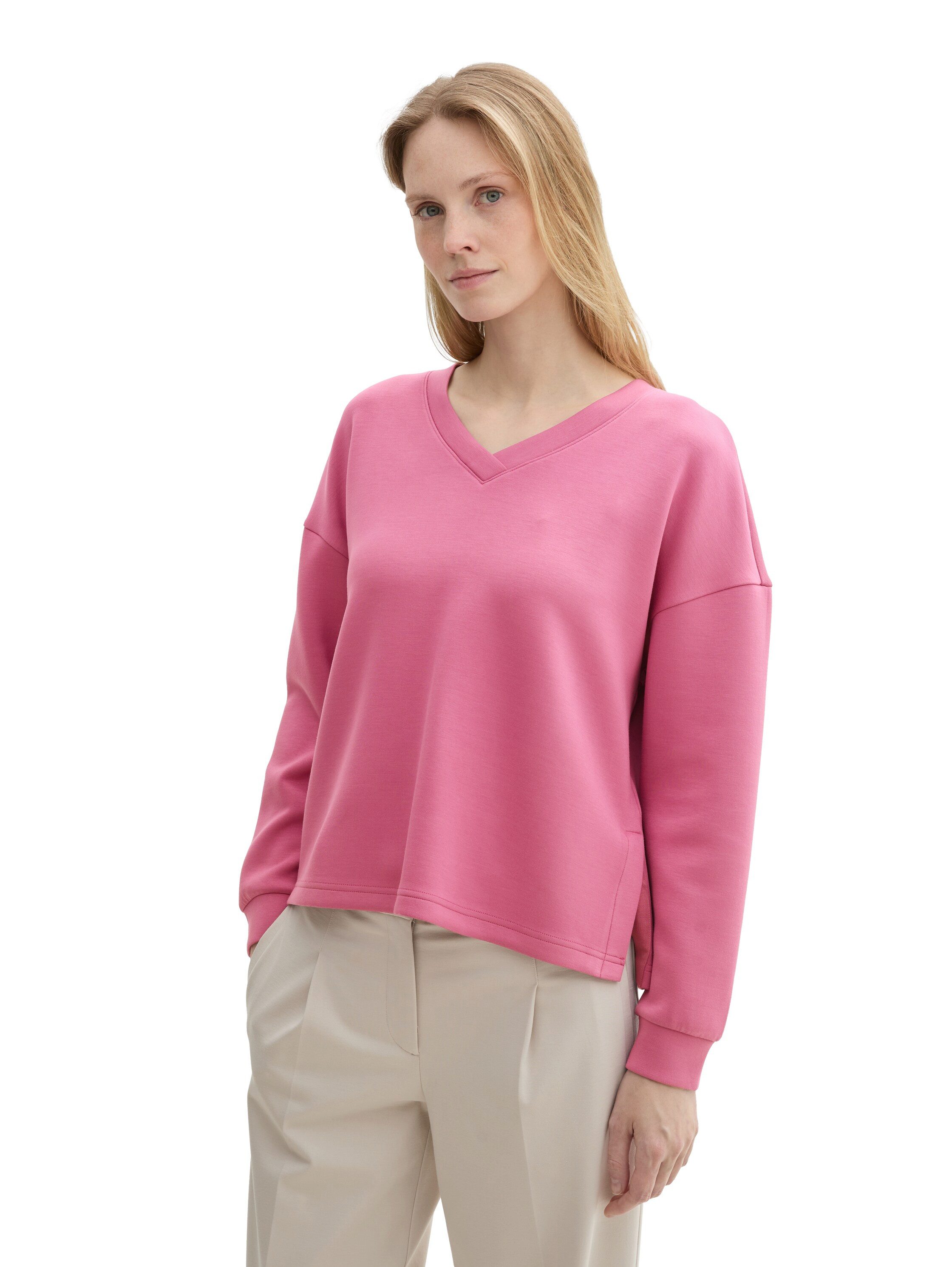 Tom Tailor Sweatshirt Scuba met v-hals