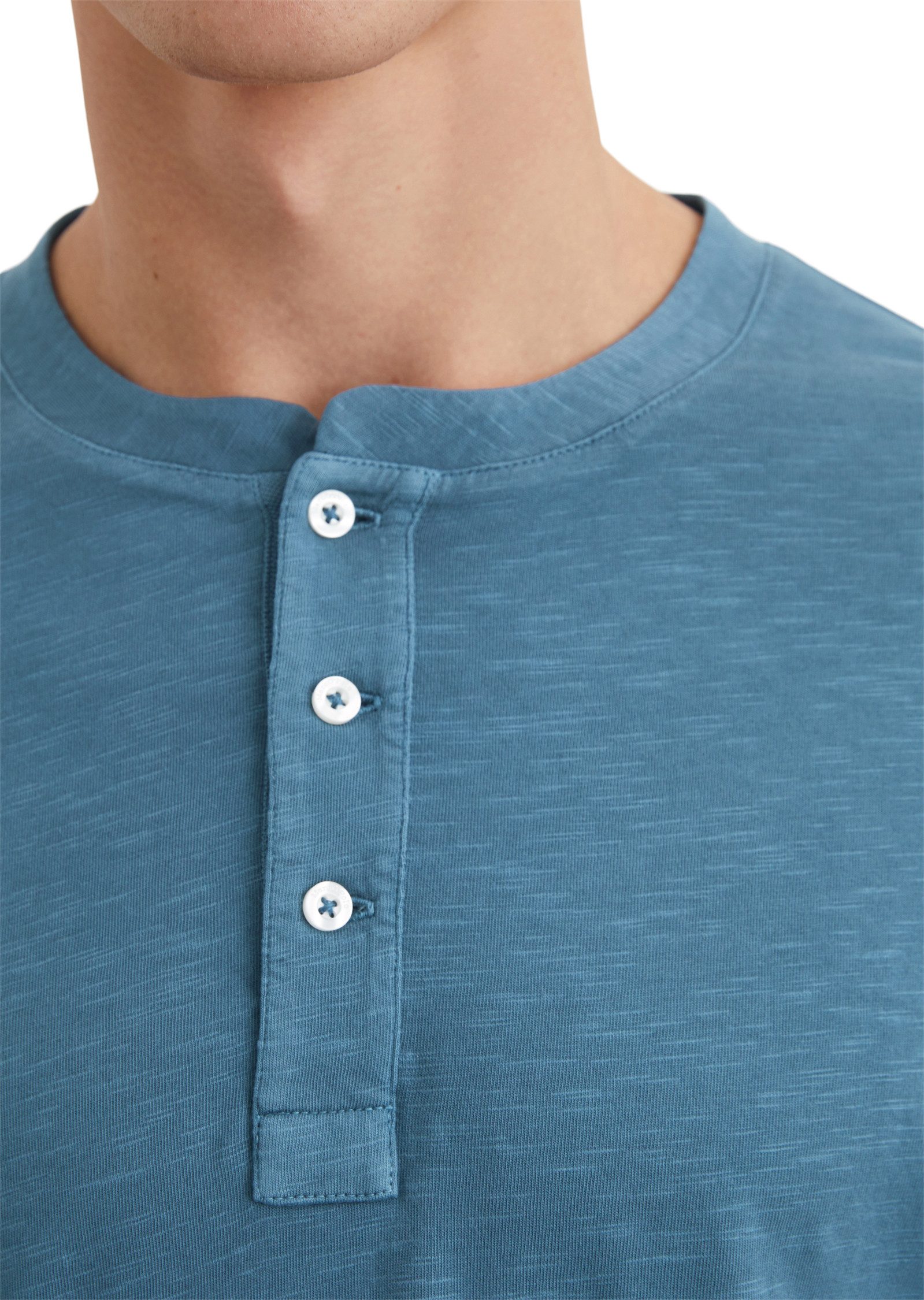 Marc O'Polo Henleyshirt lichte structuur voor een subtiele, levendige uitstraling