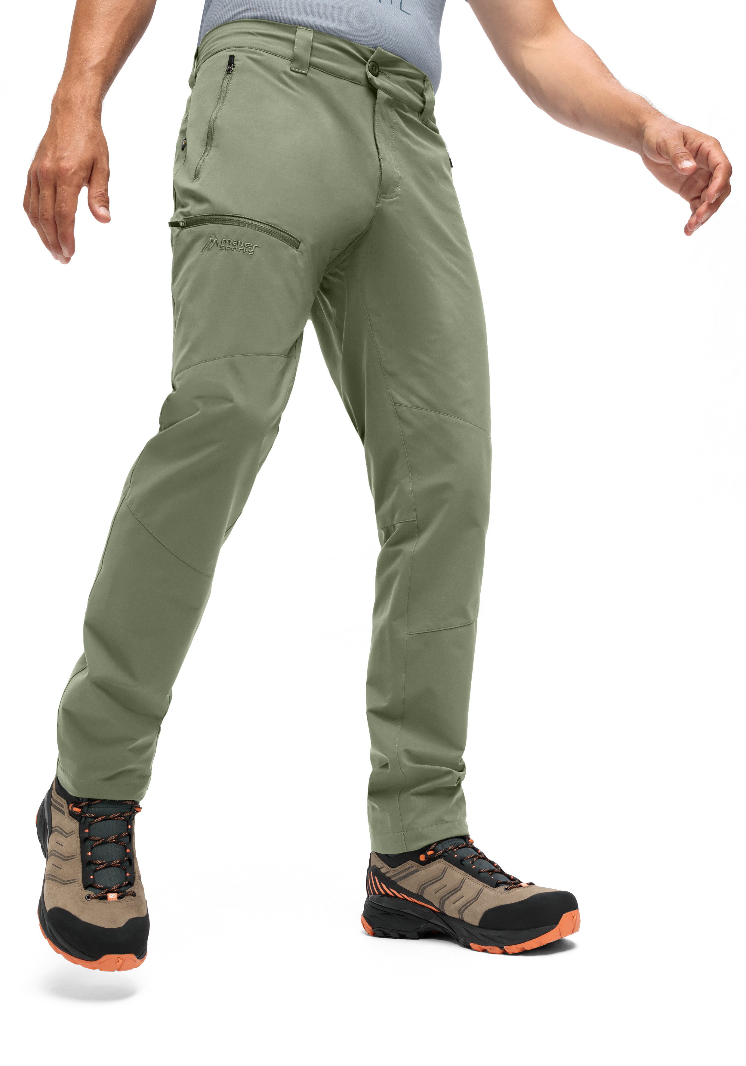 Maier Sports Outdoorbroek Nil Loop Heren wandelbroek, functionele broek met zakken + riem, regular fit