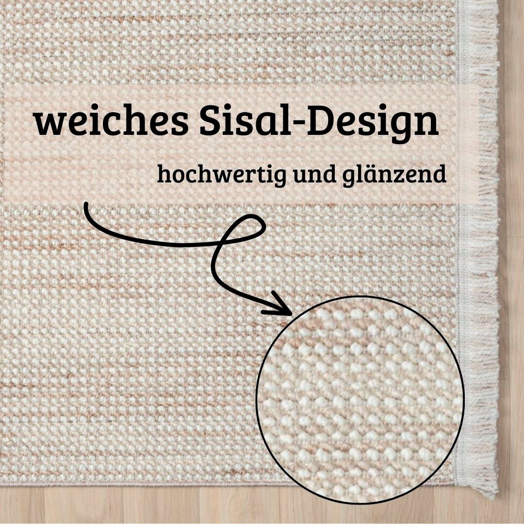 my home Vloerkleed Vals Uni-kleuren, gemêleerd, sisal-look, ook in rond verkrijgbaar, met franjes