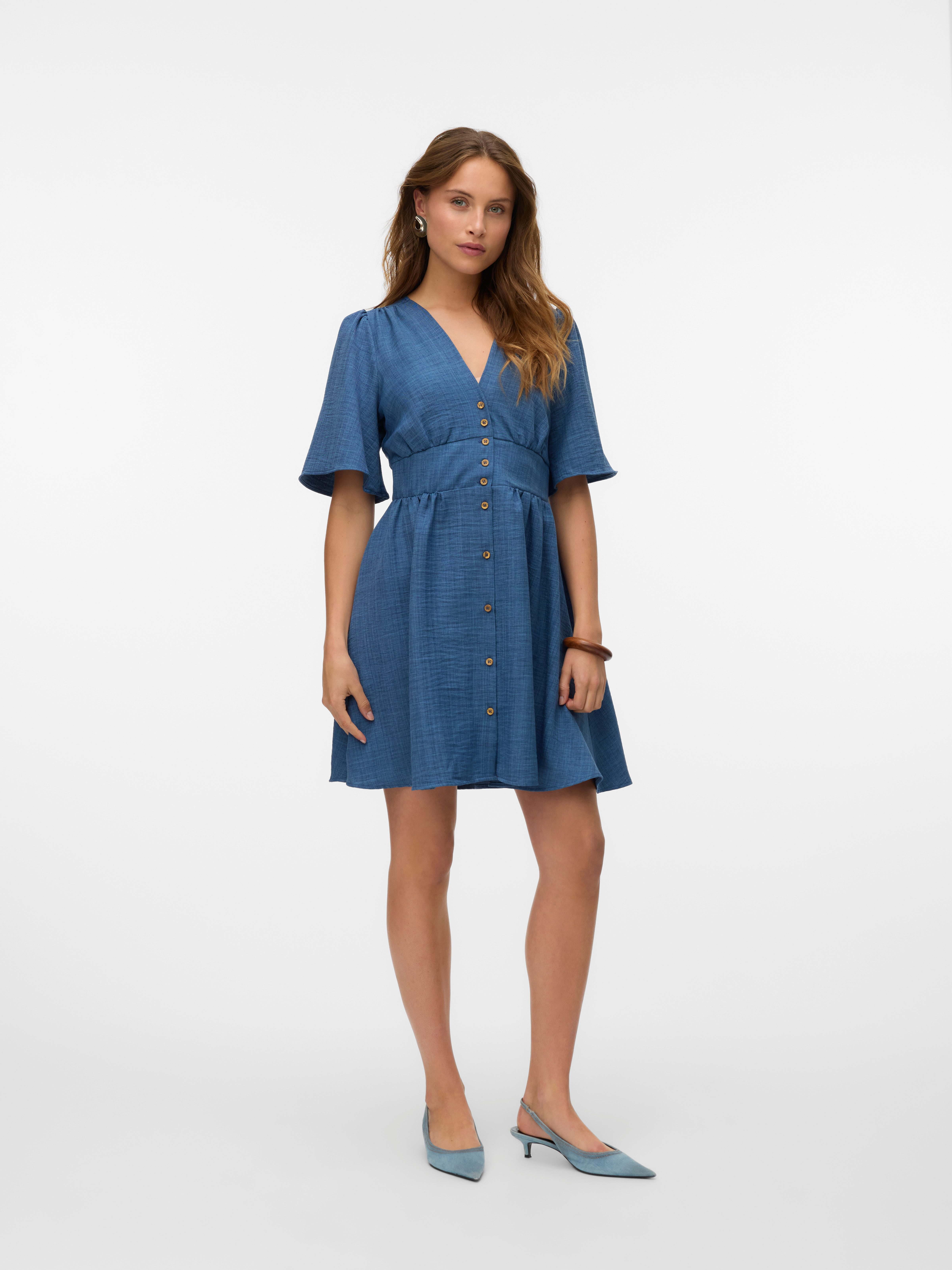 Vero Moda Mini-jurk VMMELANEY 2/4 SHORT DRESS WVN NOOS