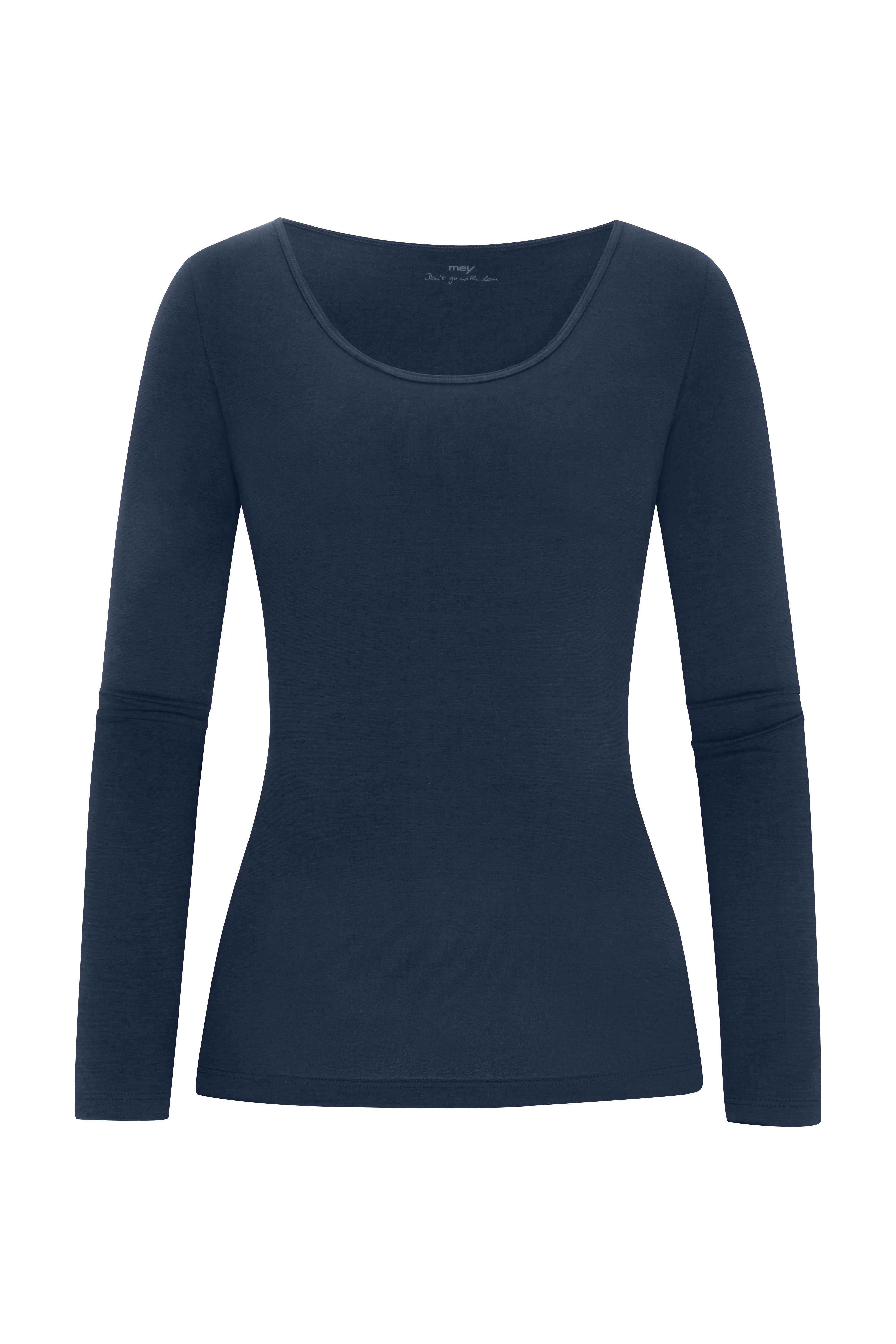 Mey Shirt met lange mouwen COTTON PURE Diepe, ronde hals