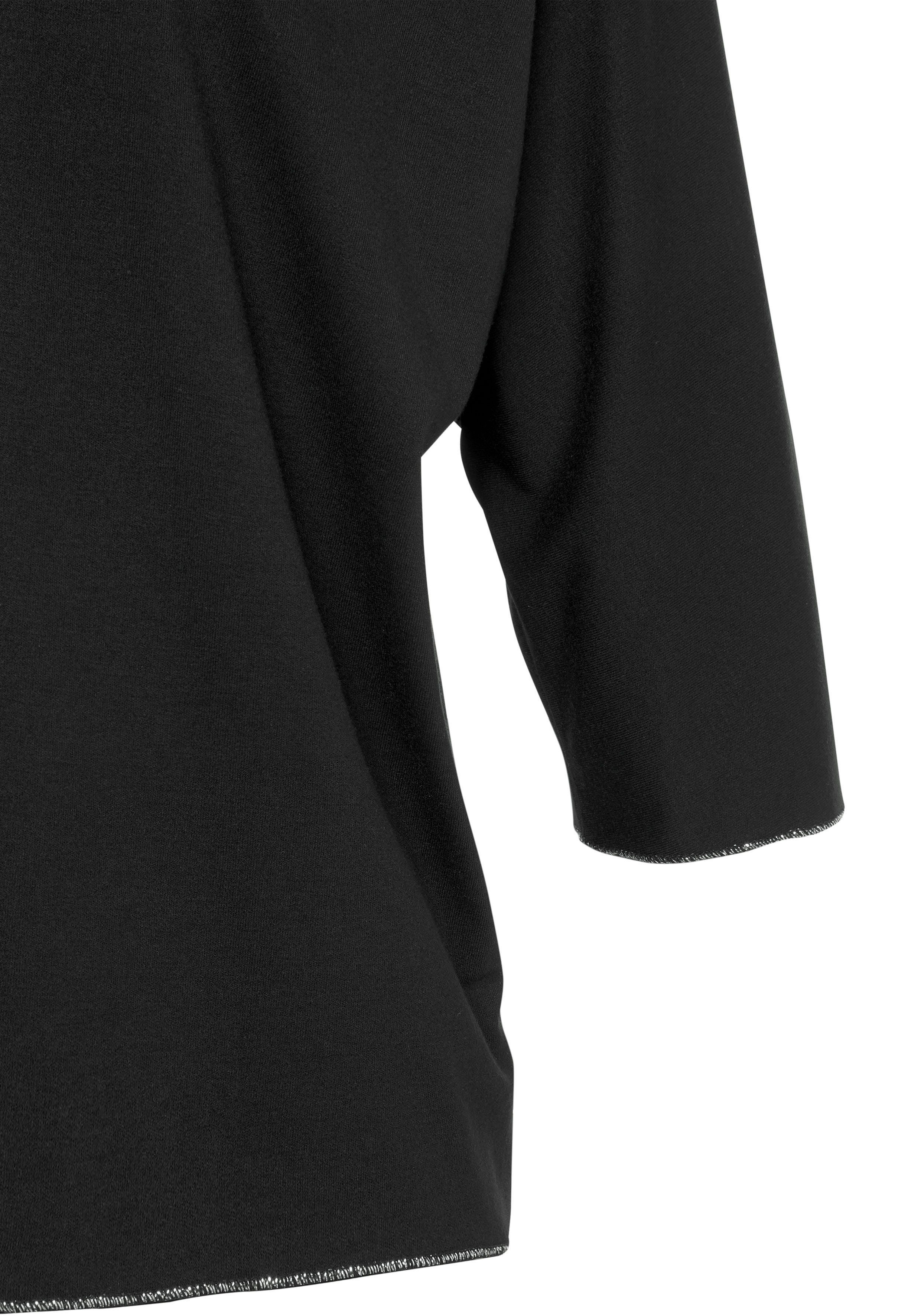 Lascana Shirt met ronde hals Met elegante glinsterafwerkingen in een gemakkelijk te onderhouden kwaliteit (1-delig)