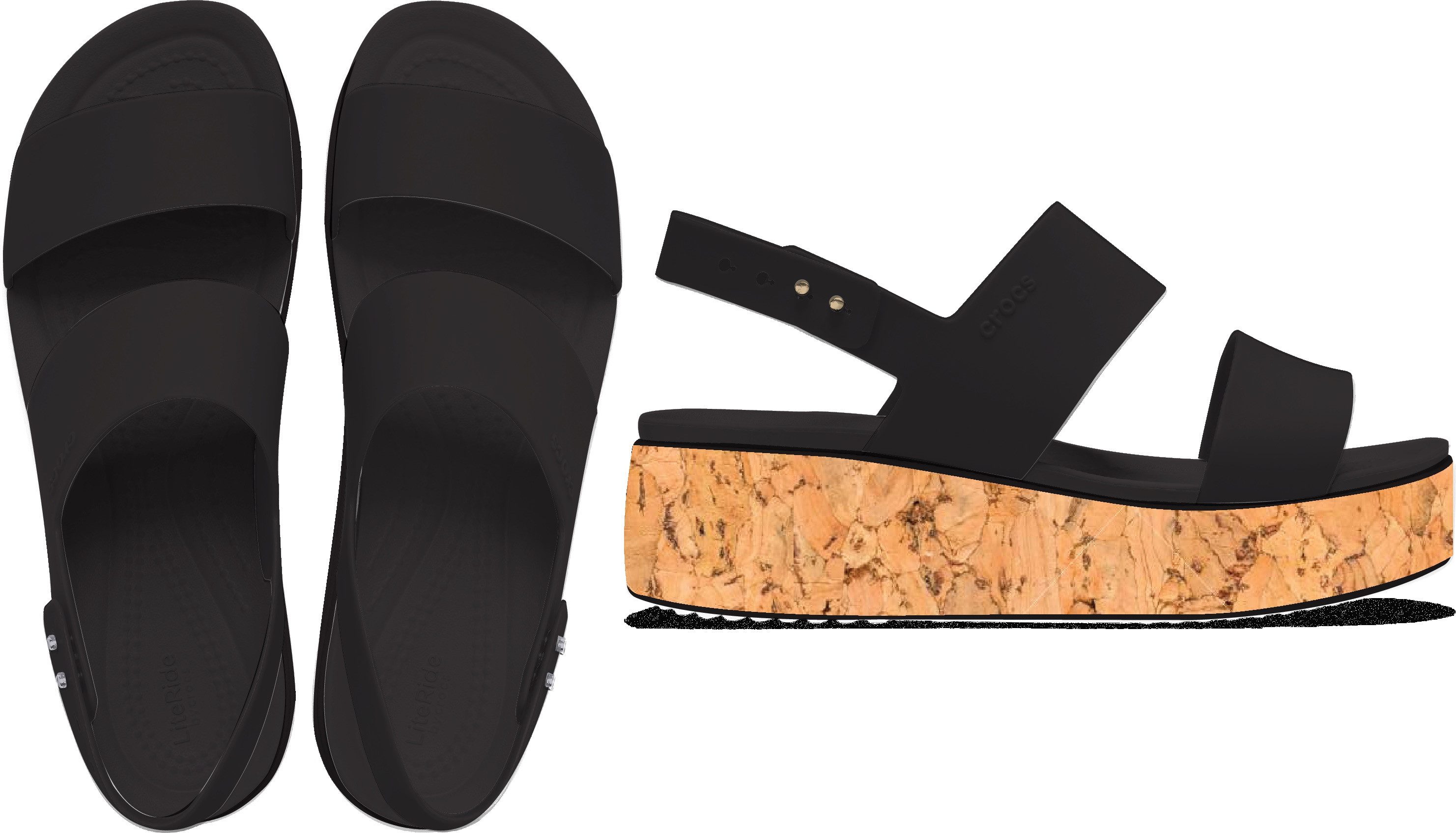 Crocs Sleehaksandaaltjes Brooklyn Cork Low Wedge