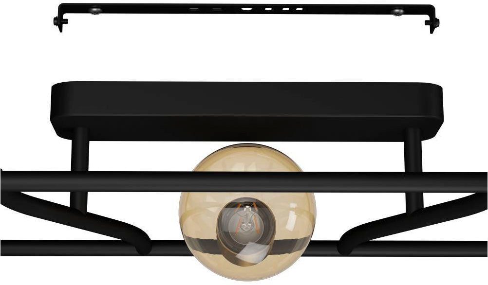 EGLO Plafondlamp MESSINARO Plafondlamp, metaal in zwart en geborsteld messing, E27 fitting (1 stuk)