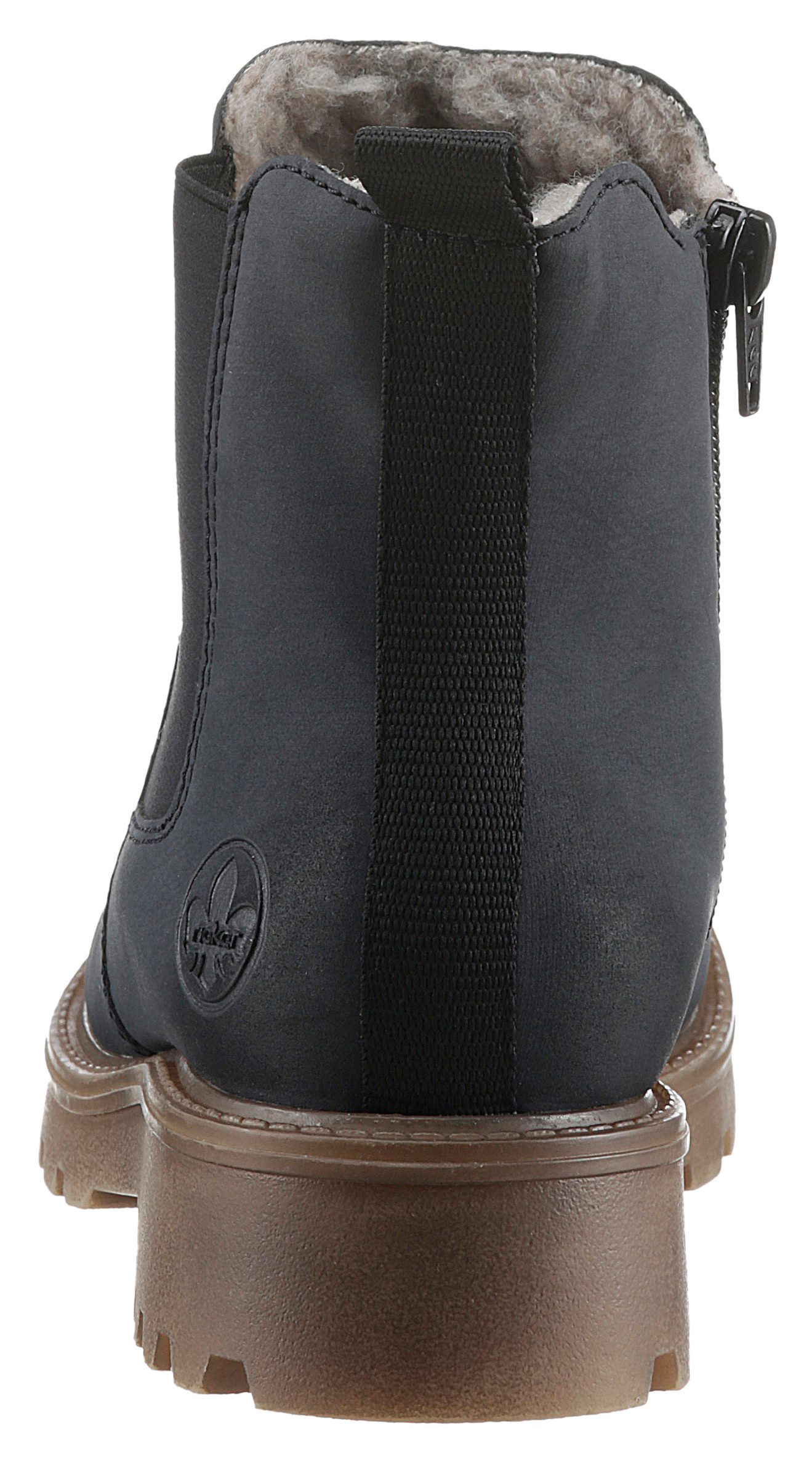 Rieker Chelsea-boots , instappers, enkellaars, blokhak, met knusse warme voering