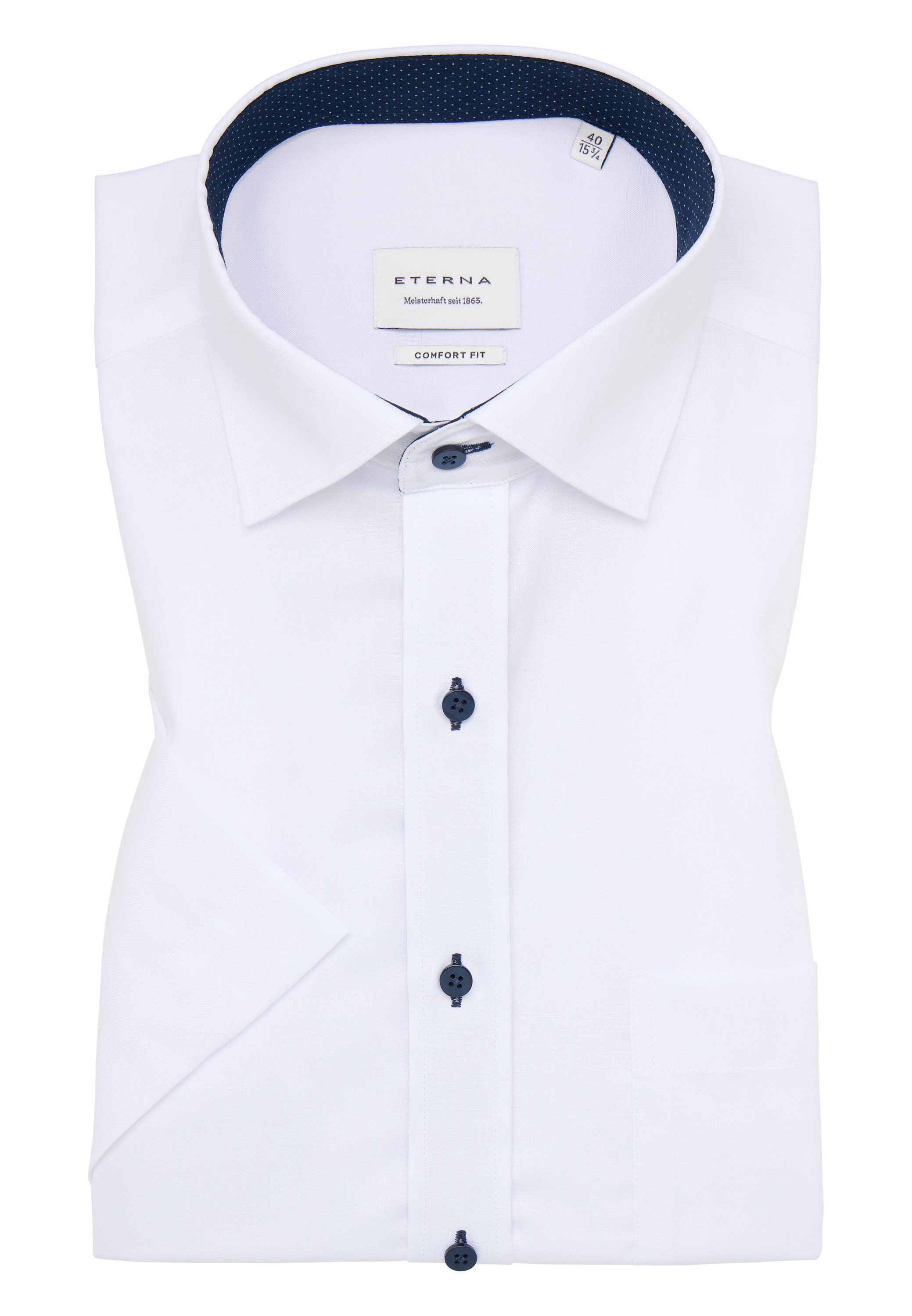Eterna Overhemd met korte mouwen Comfort fit NON IRON (strijkvrij)
