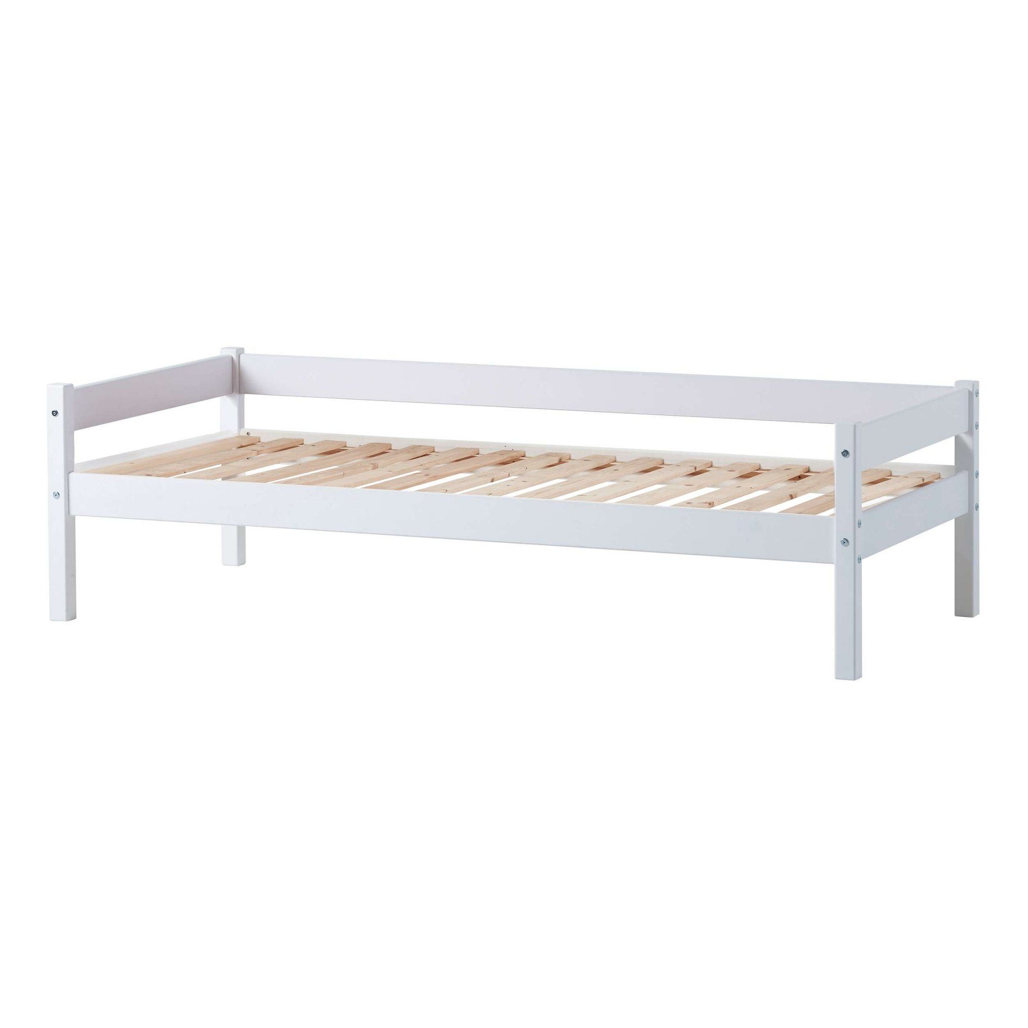 Lüttenhütt Kinderledikant ECO One, eenpersoonsbed, Scandinavisch design optioneel met matras, ligoppervlak 70 x 160 cm eenpersoonsbedden wit