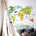 wall-art wandfolie dierenwereld wereldkaart kinderkamer (1 stuk) multicolor