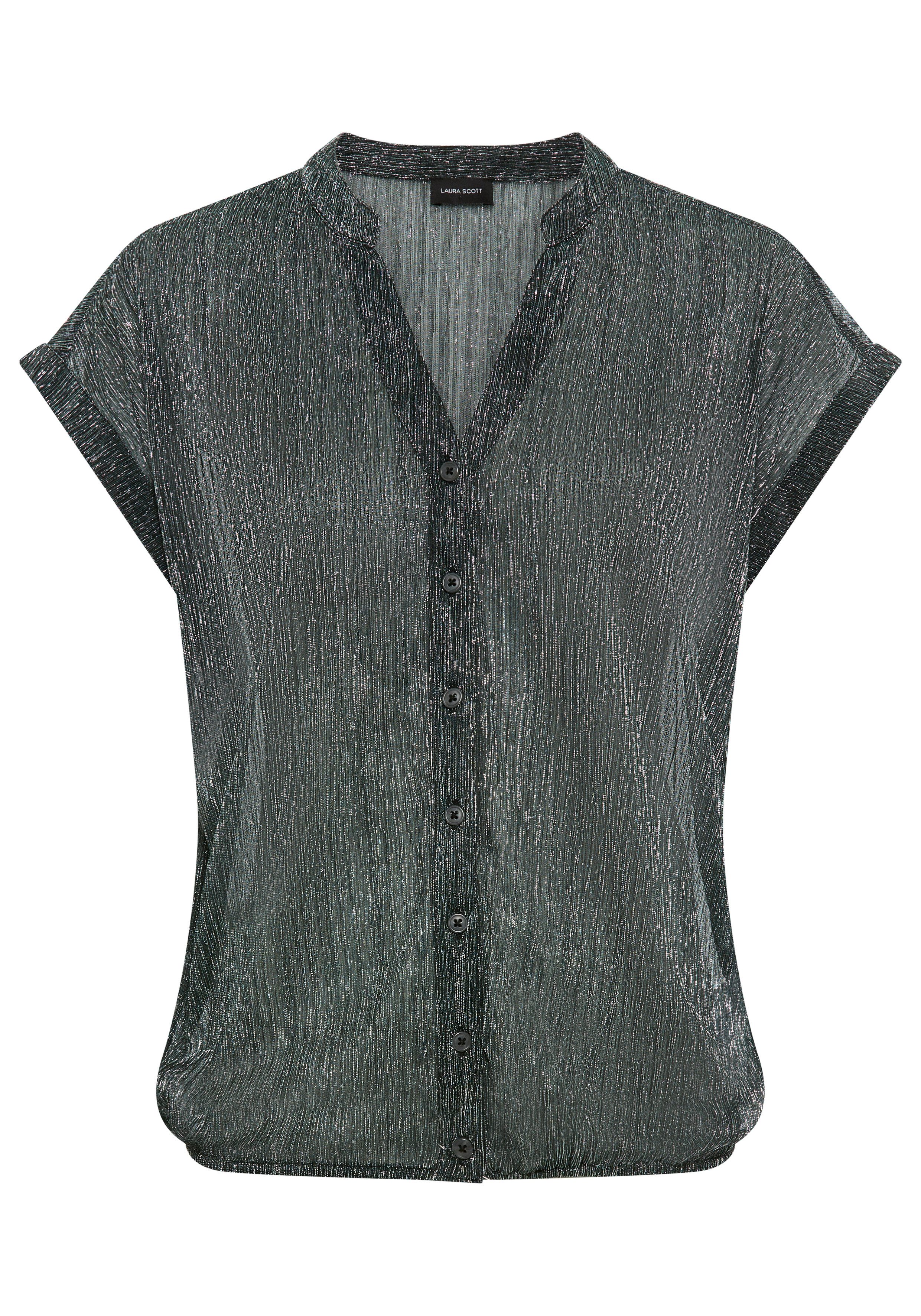 Laura Scott Blouse met korte mouwen in feestelijke glitterlook
