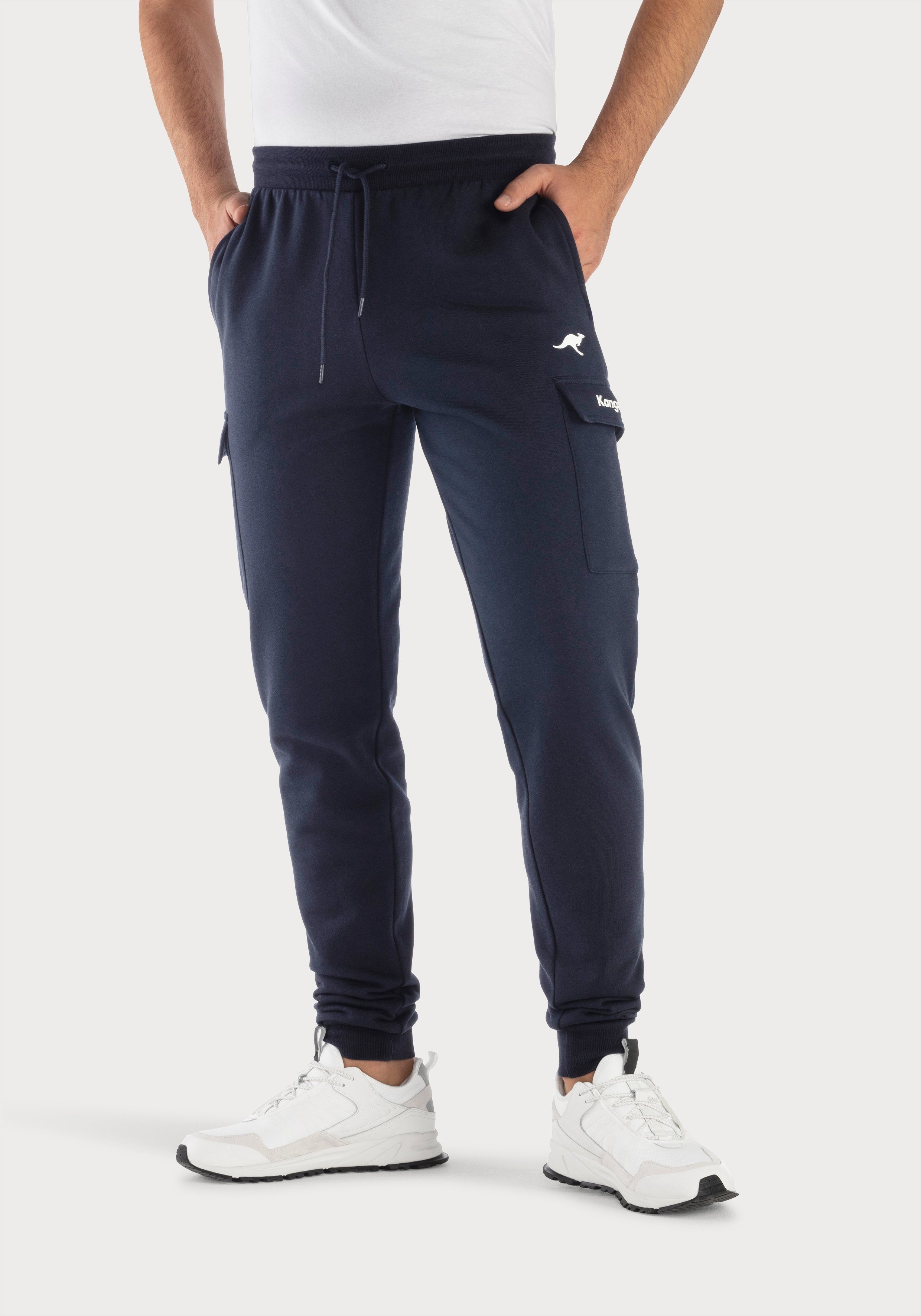 KangaROOS Sweatbroek Joggingbroek met koord, relaxbroek van lichte sweatkwaliteit heren joggingbroeken maat 52/54 (L) blauw