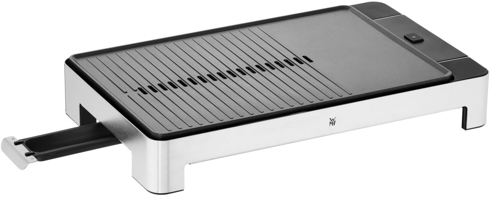 WMF Tafelgrill LONO vlak & geribbeld traploze temperatuurinstelling, anti-aanbak grillplaat