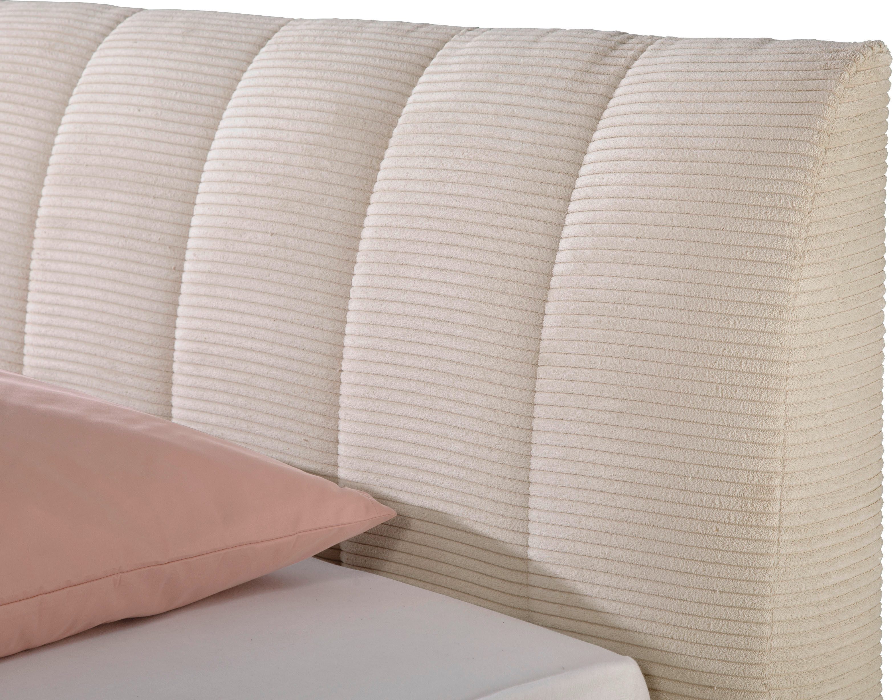 Maintal Gestoffeerd bed Hügeldorf inclusief bedlade, verkrijgbaar in h2, h3 & h4, van cord bekleding