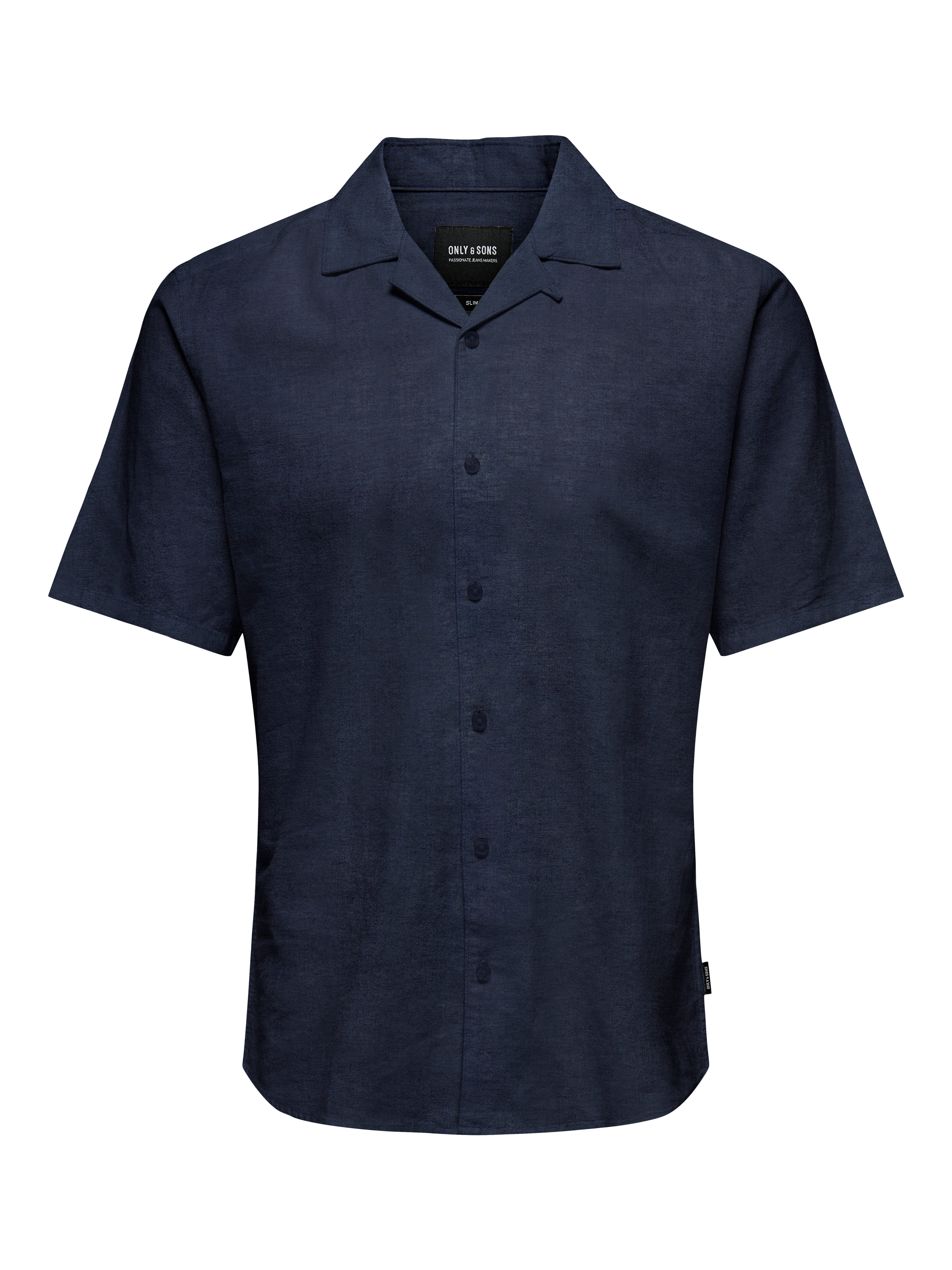 ONLY & SONS Overhemd met korte mouwen ONSCAIDEN SS SOLID RESORT LINEN NOOS