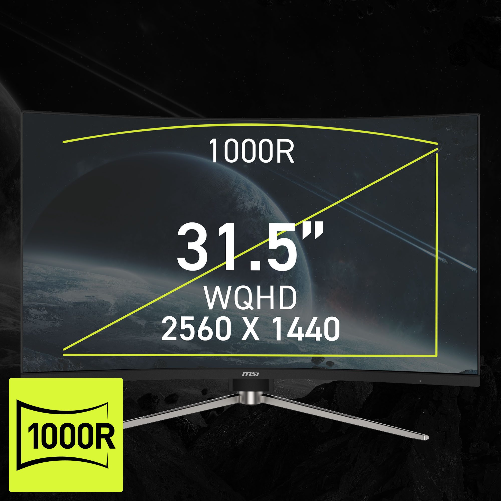 MSI Curved-gaming-monitor MAG 325CQRF QD E2, 80 cm / 32", WQHD, 5-weg joystick navigatie