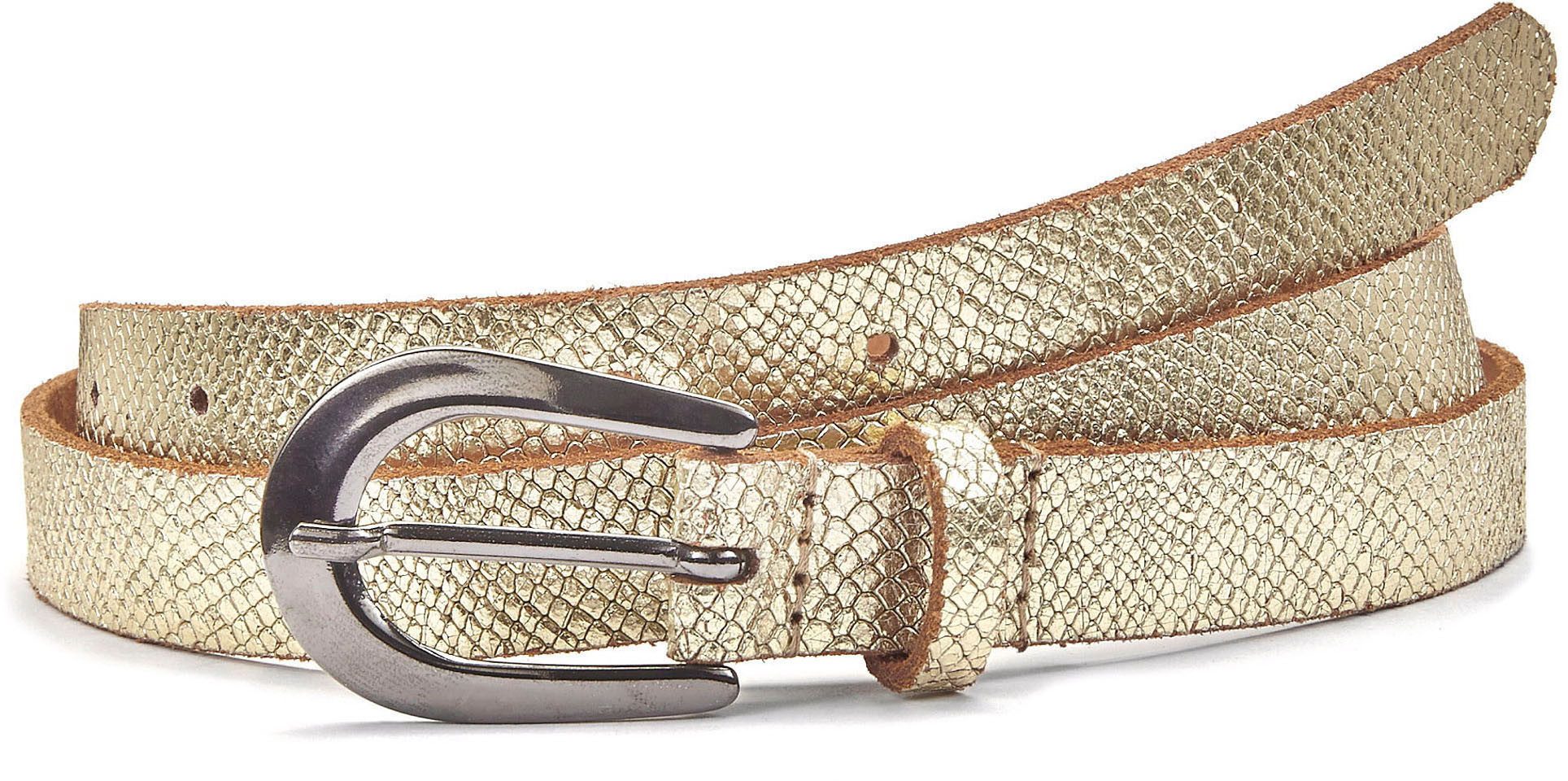 NU 20% KORTING: Lascana Leren riem heupgordeltje in metallic-snake-look