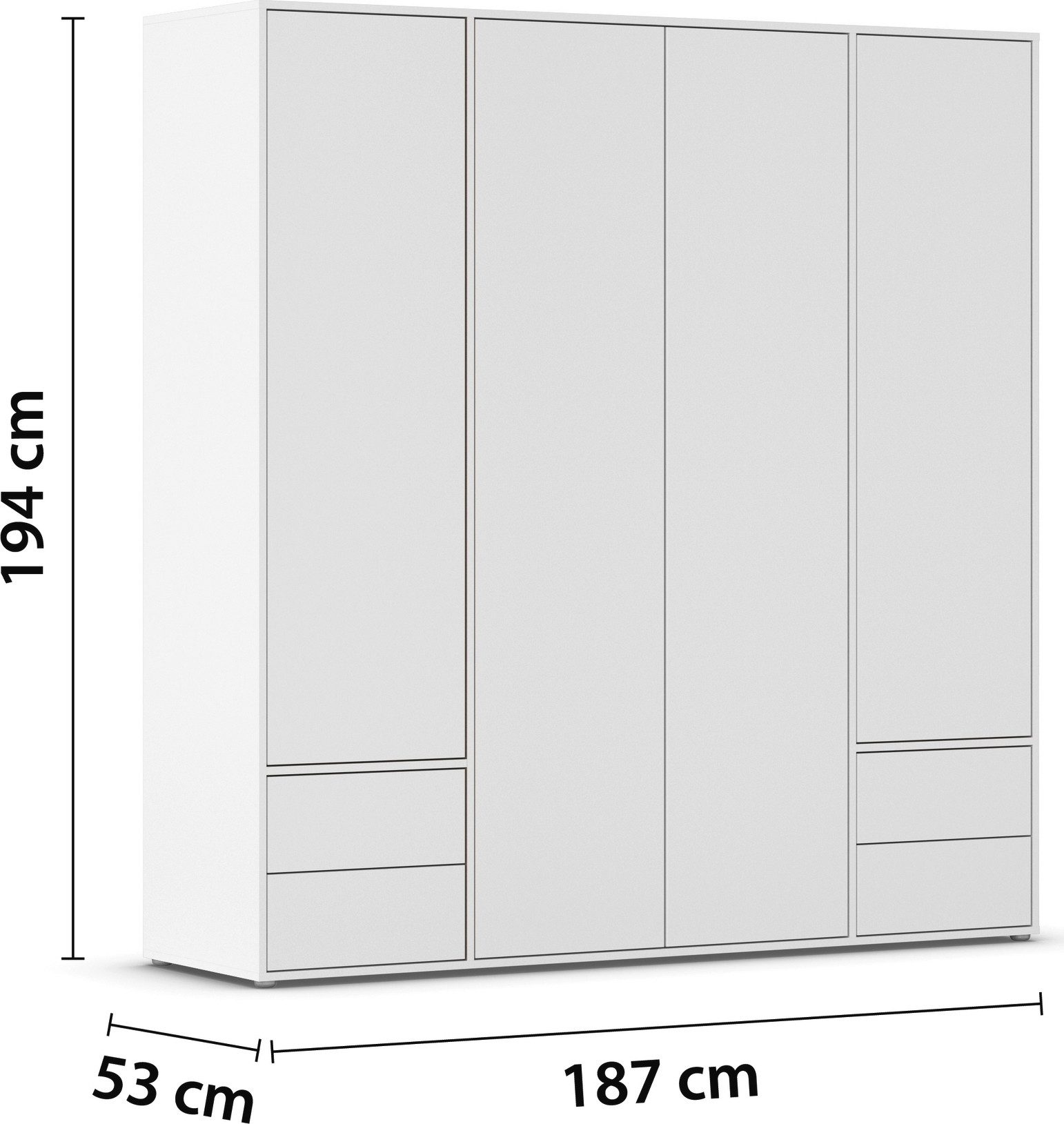 rauch Draaideurkast Kledingkast Kast Garderobe Wasmand NABILA veel Opbergruimte met 2 lades en push-to-open functie topseller made in germany