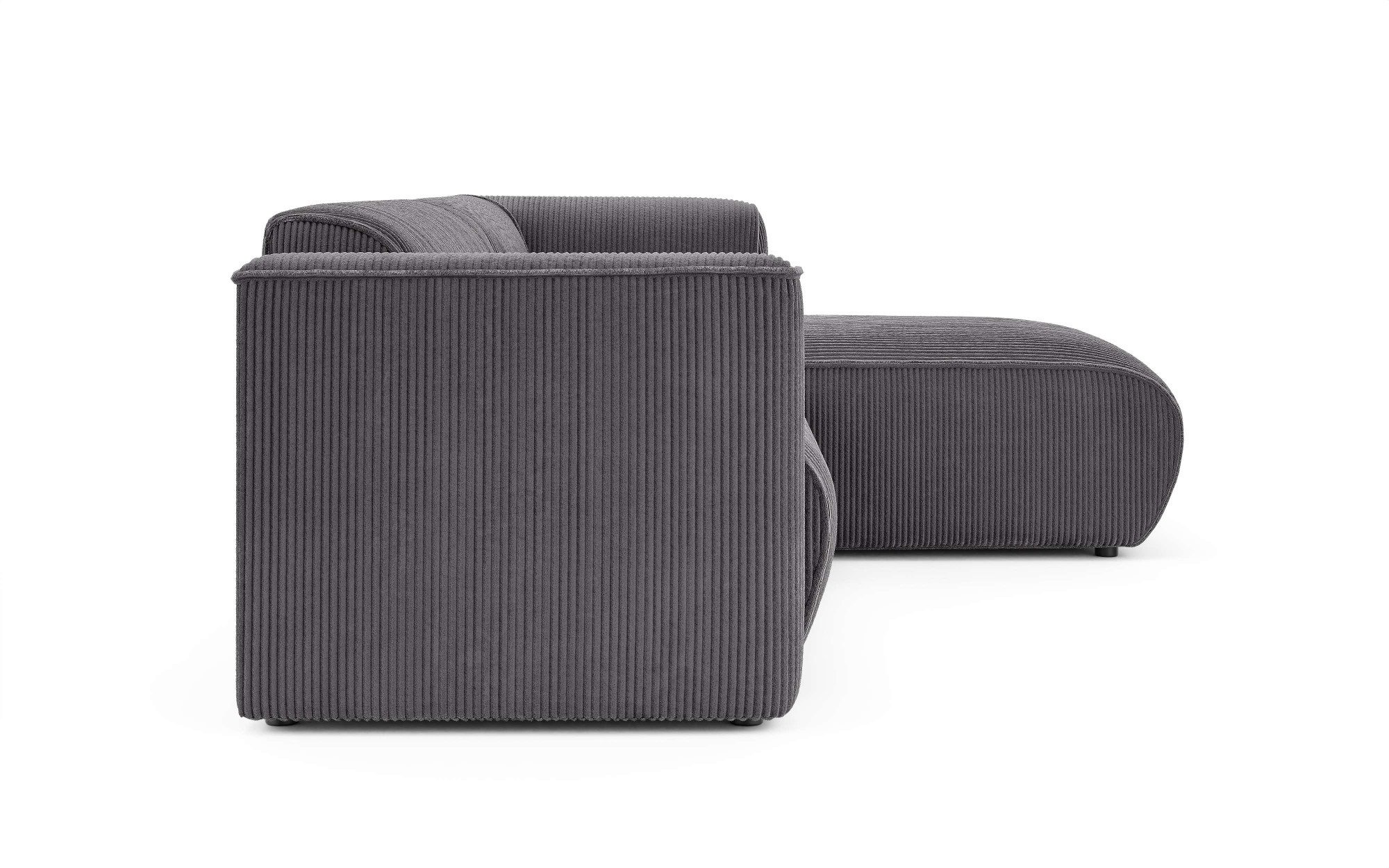 INOSIGN Hoekbank MERID L-vorm (257 cm), tijdloos & stijlvol ontwerp Uitgebreid gepolsterd, in cord, chenille en structuur