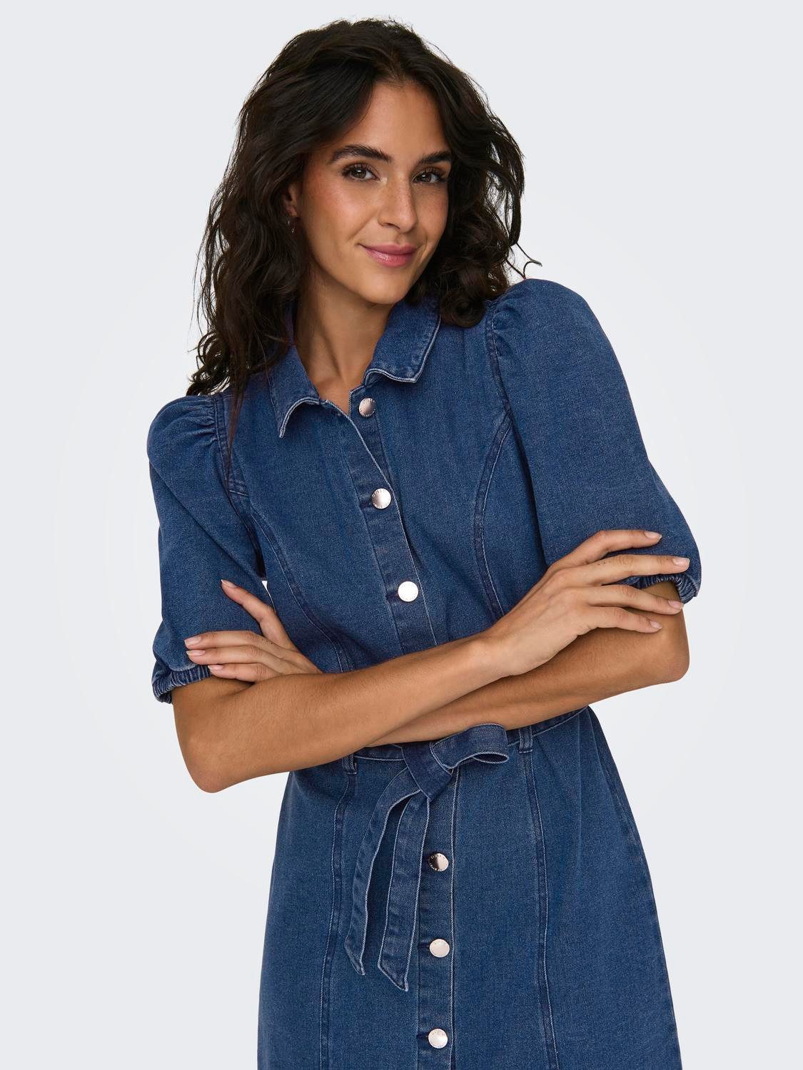 Only Jeans jurk ONLVIBBE SS BELT DNM DRESS NOOS