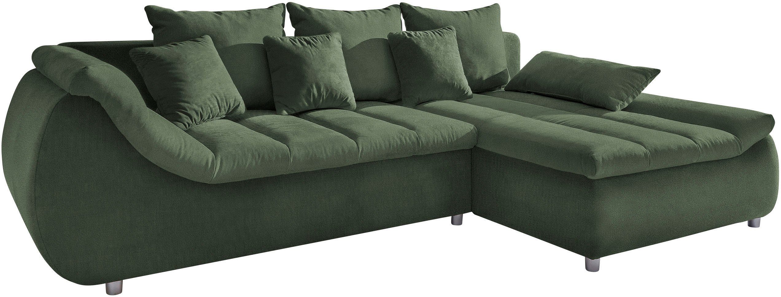 INOSIGN Hoekbank Imola elegant en comfortabel, actuele stiksels in de zitting, L-vorm