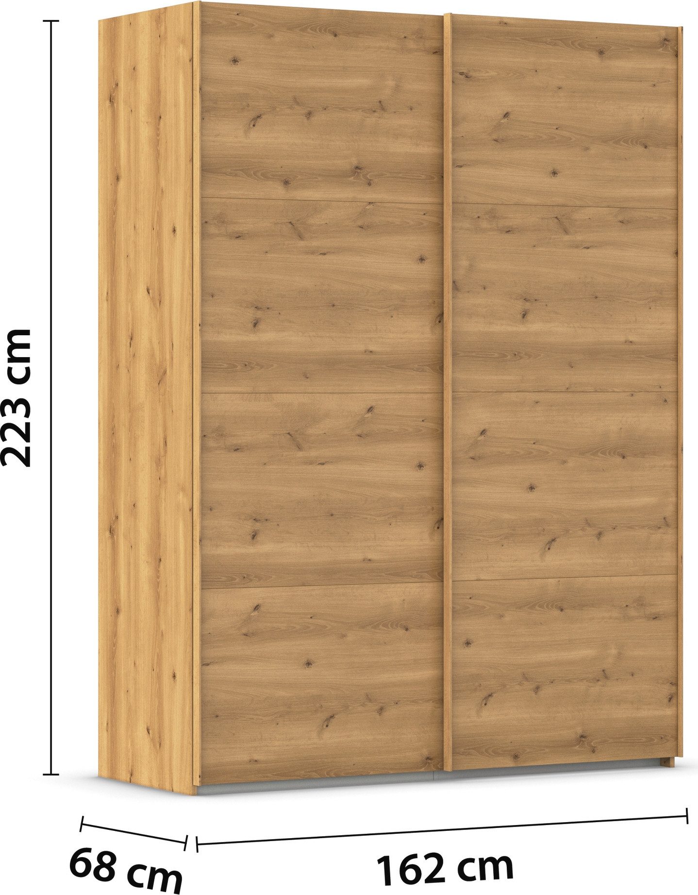 rauch Schuifdeurkast Kledingkast Kast Garderobe Slaapkamerkast EVELYN in elegante stijl, in 5 breedtes, handgrepen in corpuskleur made in germany