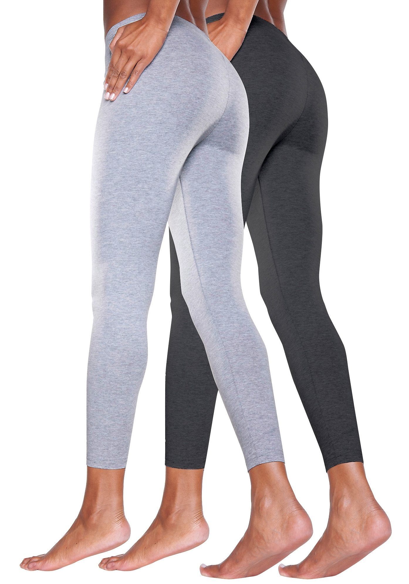 vivance active Legging met rubberen tailleband, loungewear (2-delig, Set van 2)
