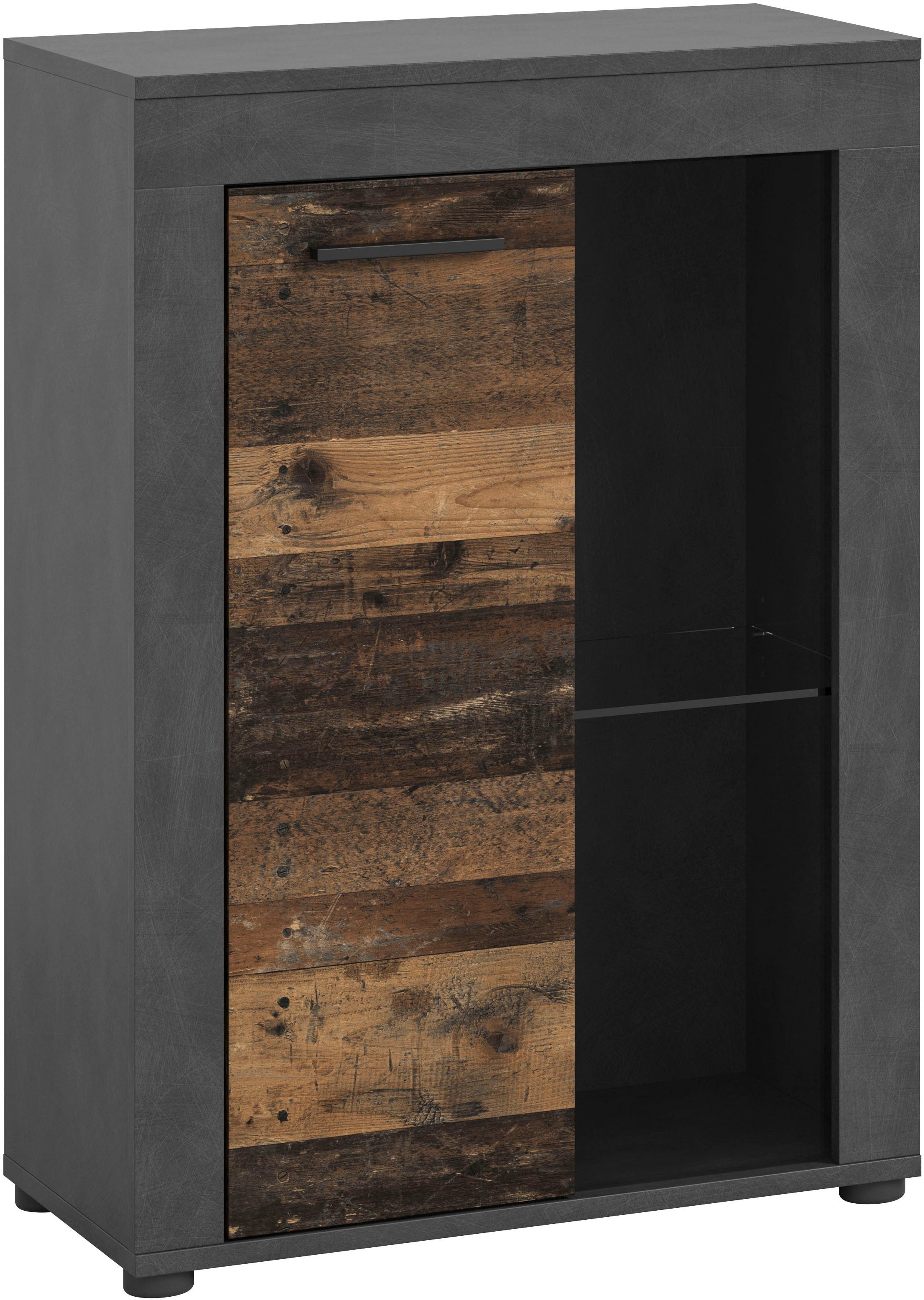 INOSIGN Vitrinekast Aosta, breedte 60 cm, staand of hangend, in verschillende kleuren Deurafdichting verwisselbaar, 1 glazen inlegvloer, hangvitrine,