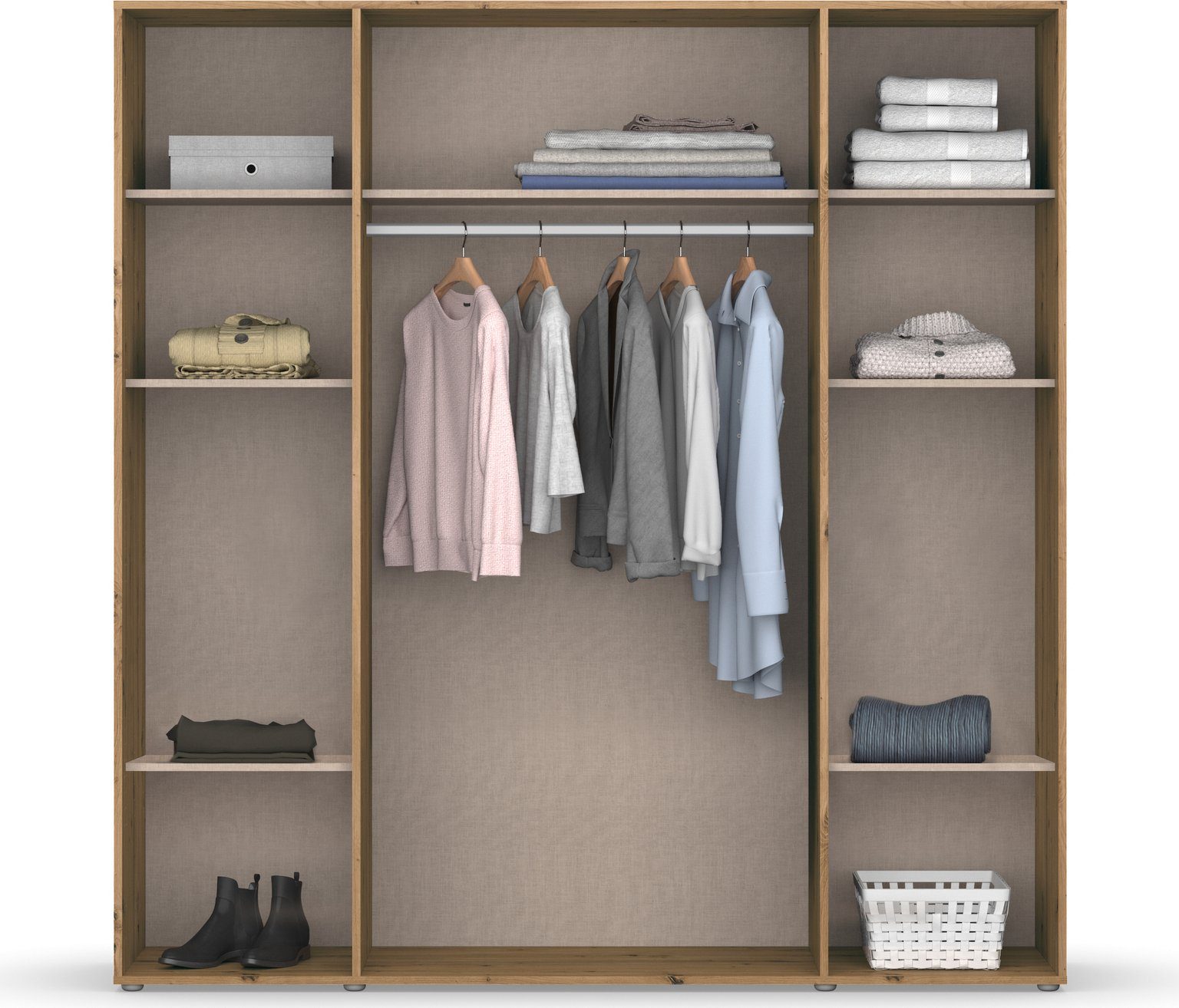 rauch Draaideurkast Kledingkast Kast Garderobe Wasmand NARAI met Spiegel Greefaansluitingen voor een greeploze look TOPSELLER MADE IN GERMANY