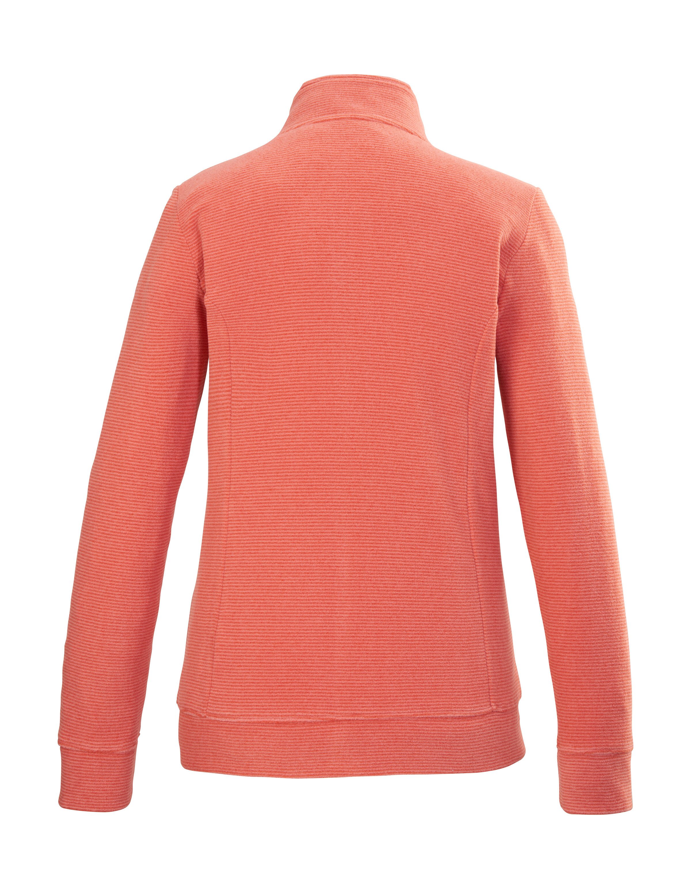 Killtec Fleecejack KOS 100 WMN FLC JCKT Gestreepte dames fleecejack met ritszakken en kinbescherming