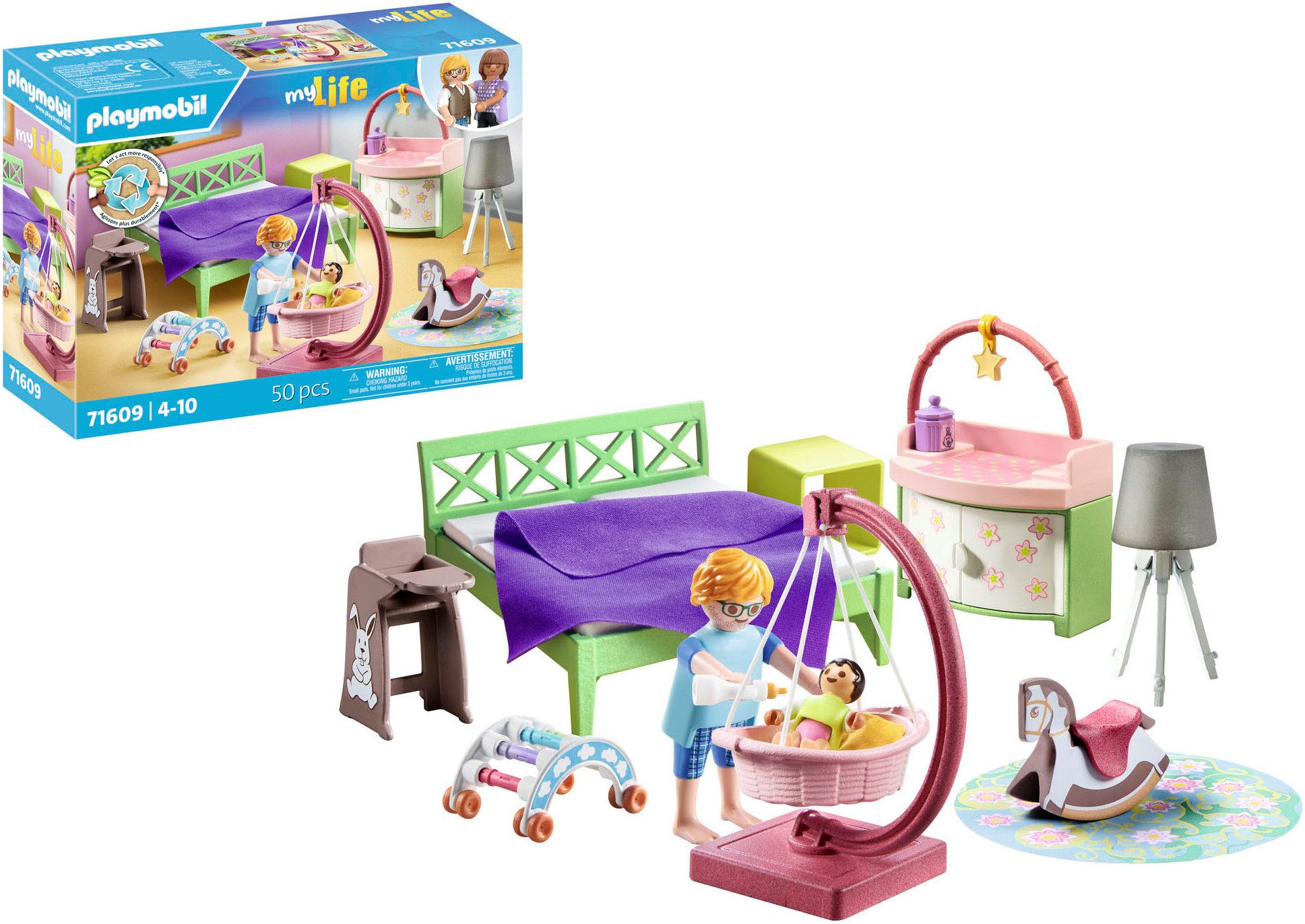 Playmobil® Constructie-speelset Slaapkamer met Baby Speelhoek (71609), myLife (50-delig)