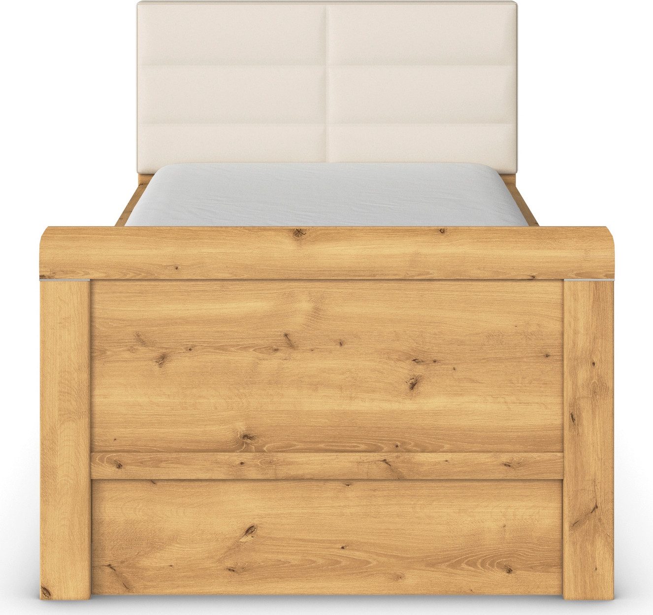 rauch Ledikant met bergruimte Bed Eenpersoons Stollenbed Bedkasten EVELYN in comfortabele hoogte met gestoffeerd hoofdeinde en lades made in germany