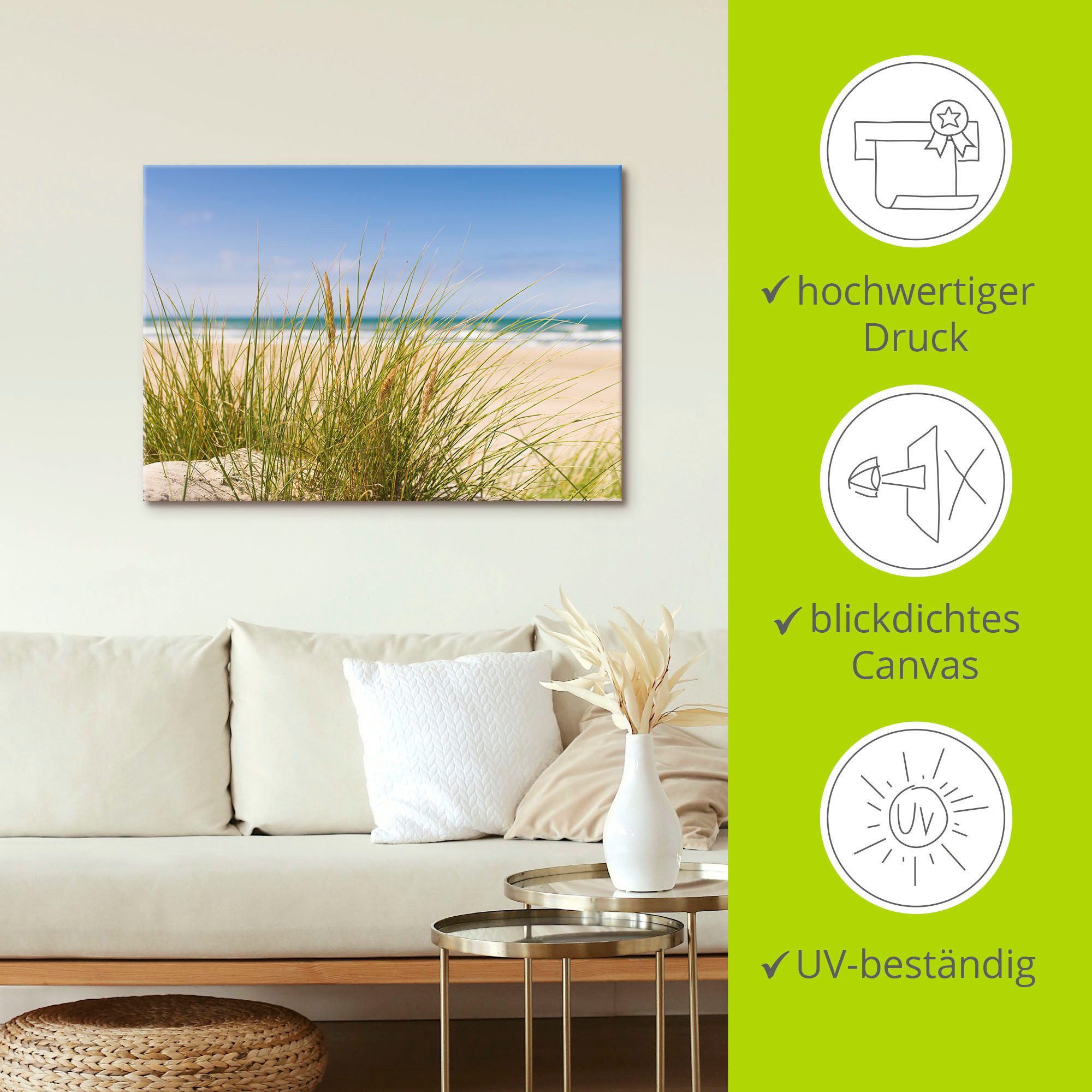 Artland Artprint Duingras als artprint van aluminium, artprint voor buiten, artprint op linnen, poster in verschillende maten. maten