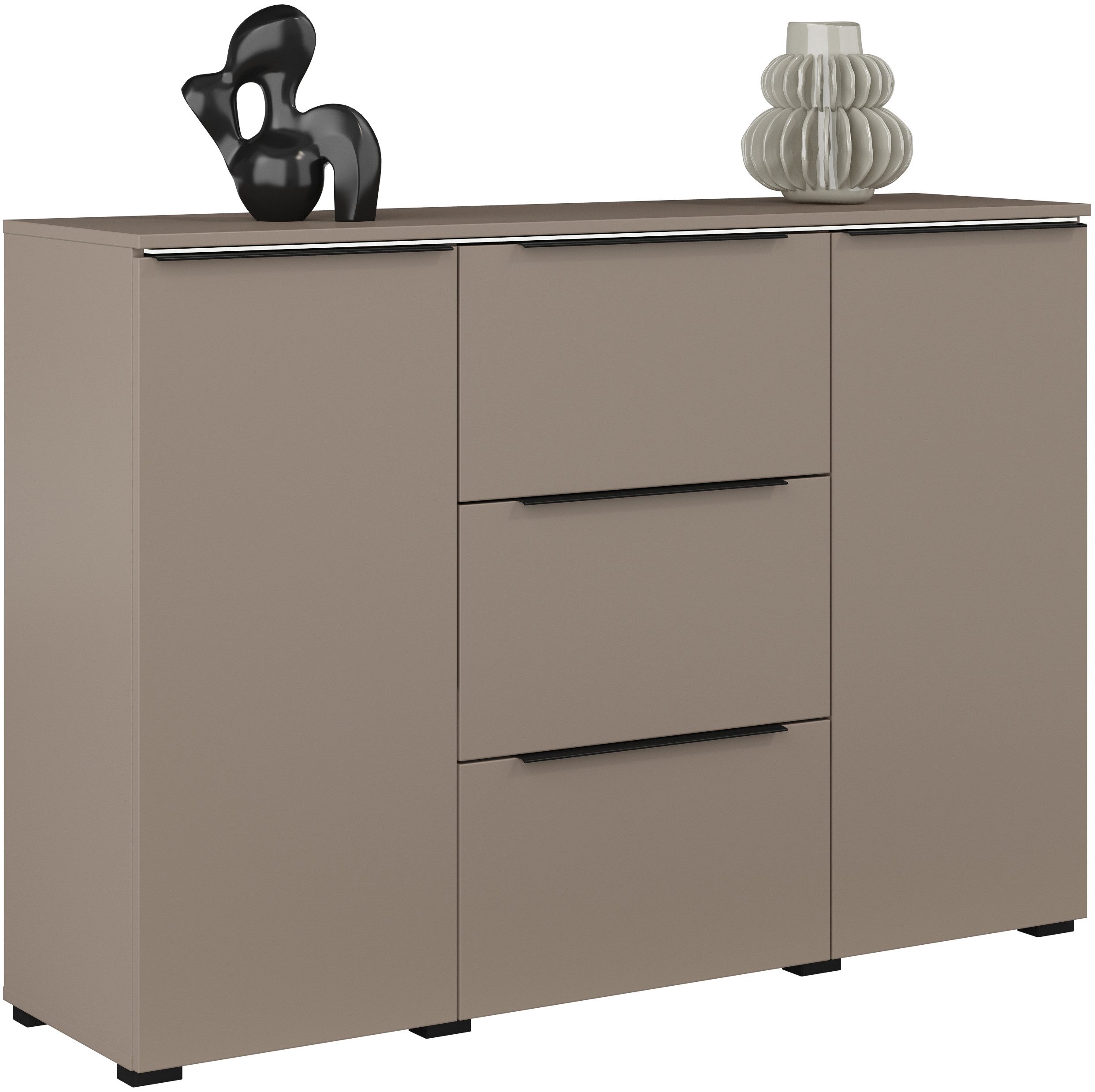 INOSIGN Dressoir Tana, breedte 132 cm, moderne commode 3 SK, 2 deuren Ladekast, sidetable met veel bergruimte, planken verstelbaar