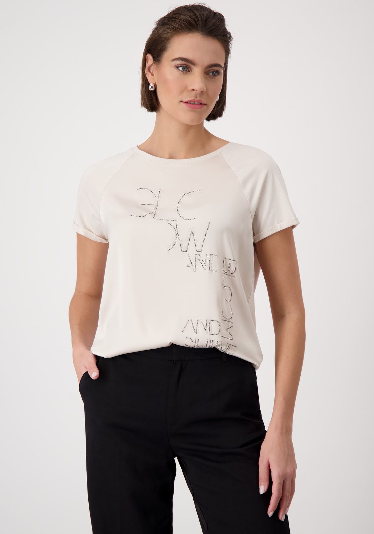 Monari Blouse zonder sluiting dames blouses maat 44 beige