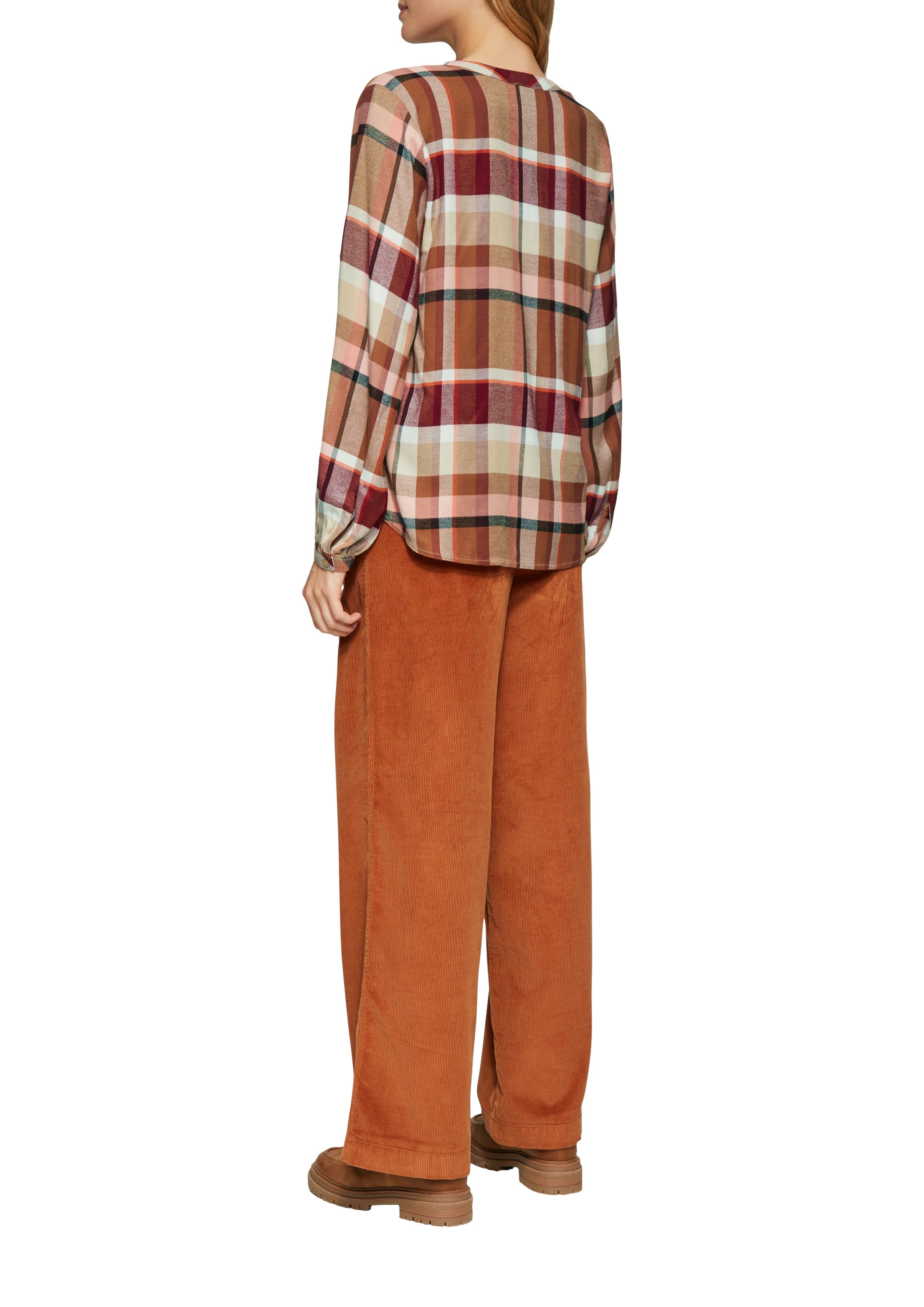 s.Oliver Blouse met lange mouwen met ruitpatroon